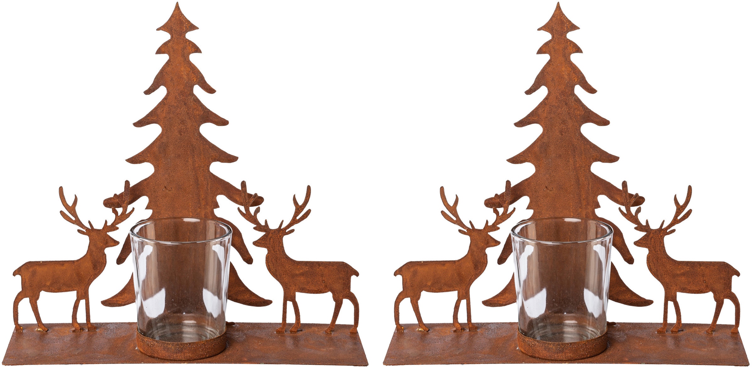 Image of Creativ deco Teelichthalter "Weihnachtsdeko" Oberfläche in Rost-Optik