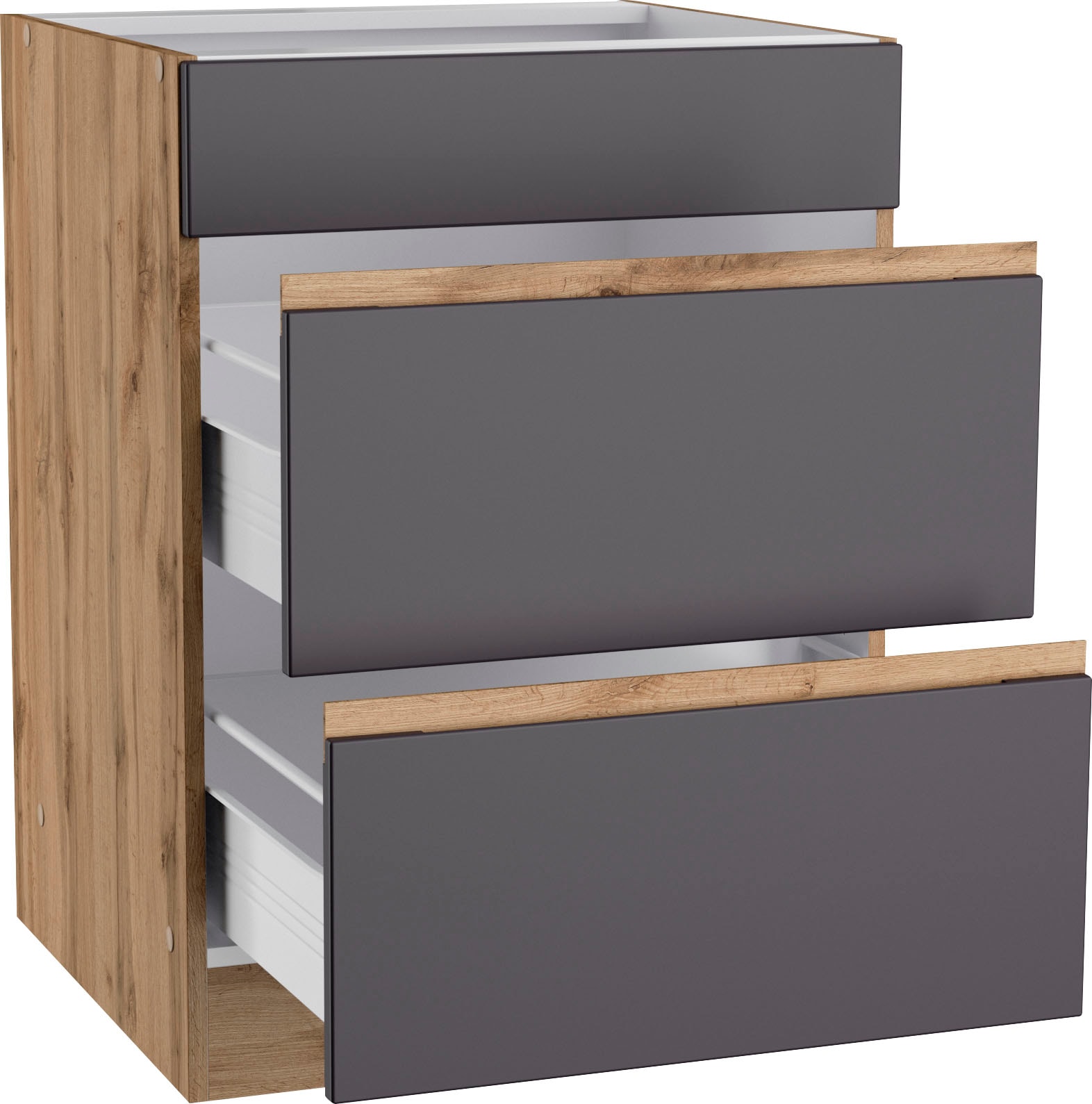 KOCHSTATION Kochfeldumbauschrank »KS-Riesa« Breite 60 cm, MDF-Fronten