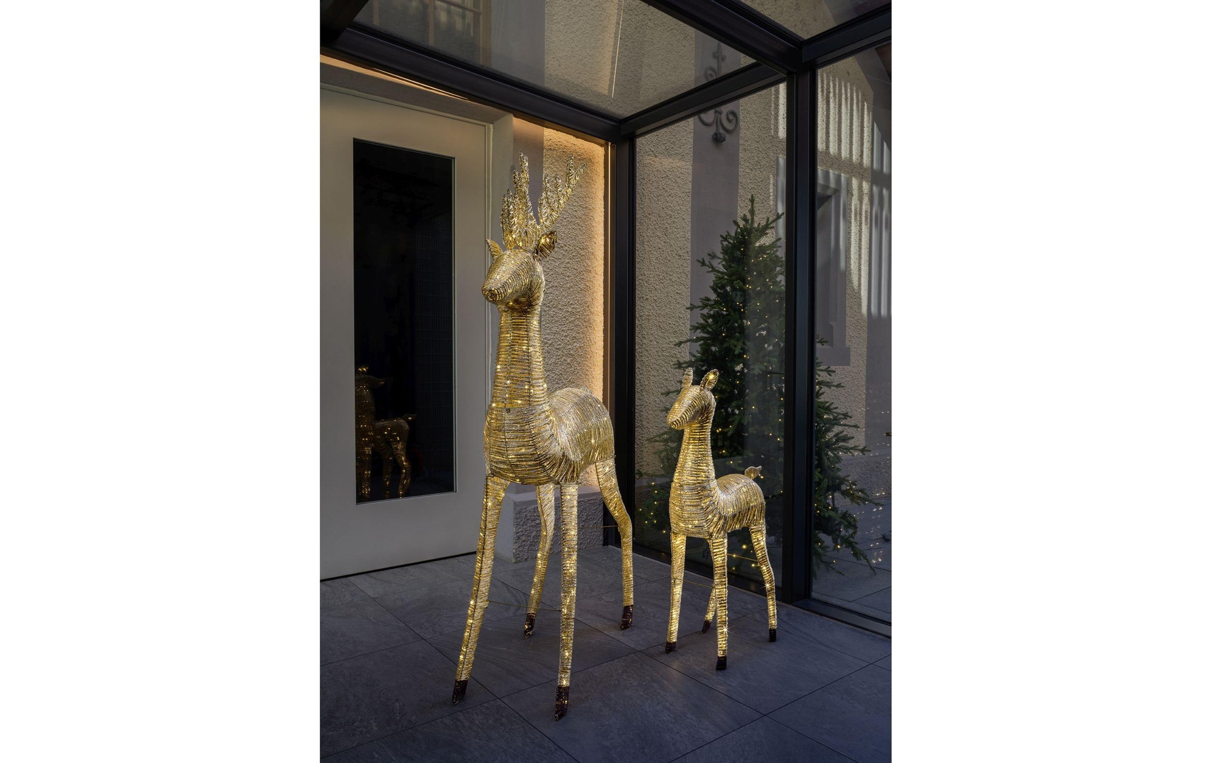 STT Figurine décorative LED »Gold reindeer« blanc chaud