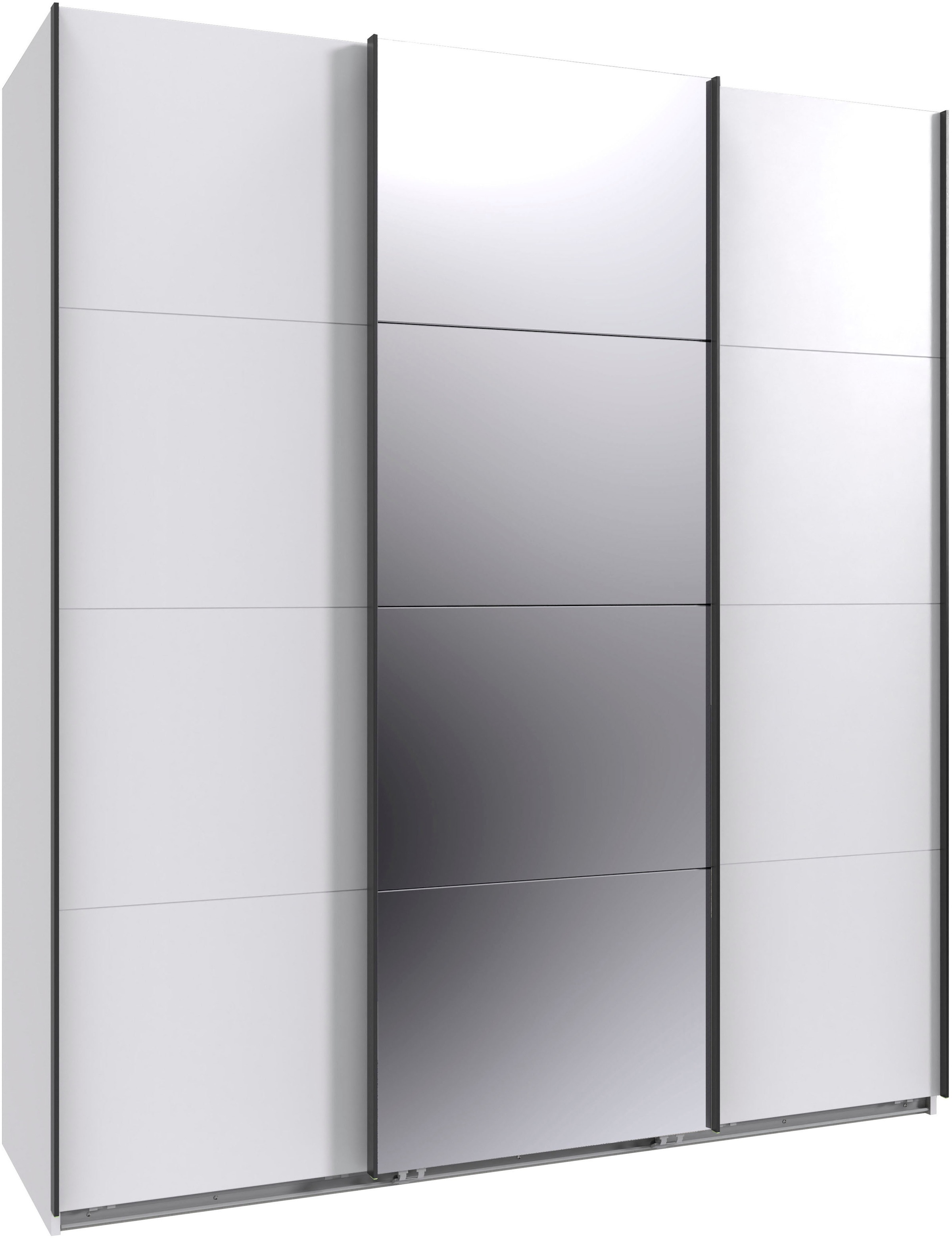 Wimex Kleiderschrank »Mugano, Made in Germany, Lieferung bis in Deine Etage und Stellort« wähle Deine Ausstattung: Basic oder Premium!,  3 Schwebetüren, grosse Grössen, mit oder ohne Spiegel, Metallgriffe