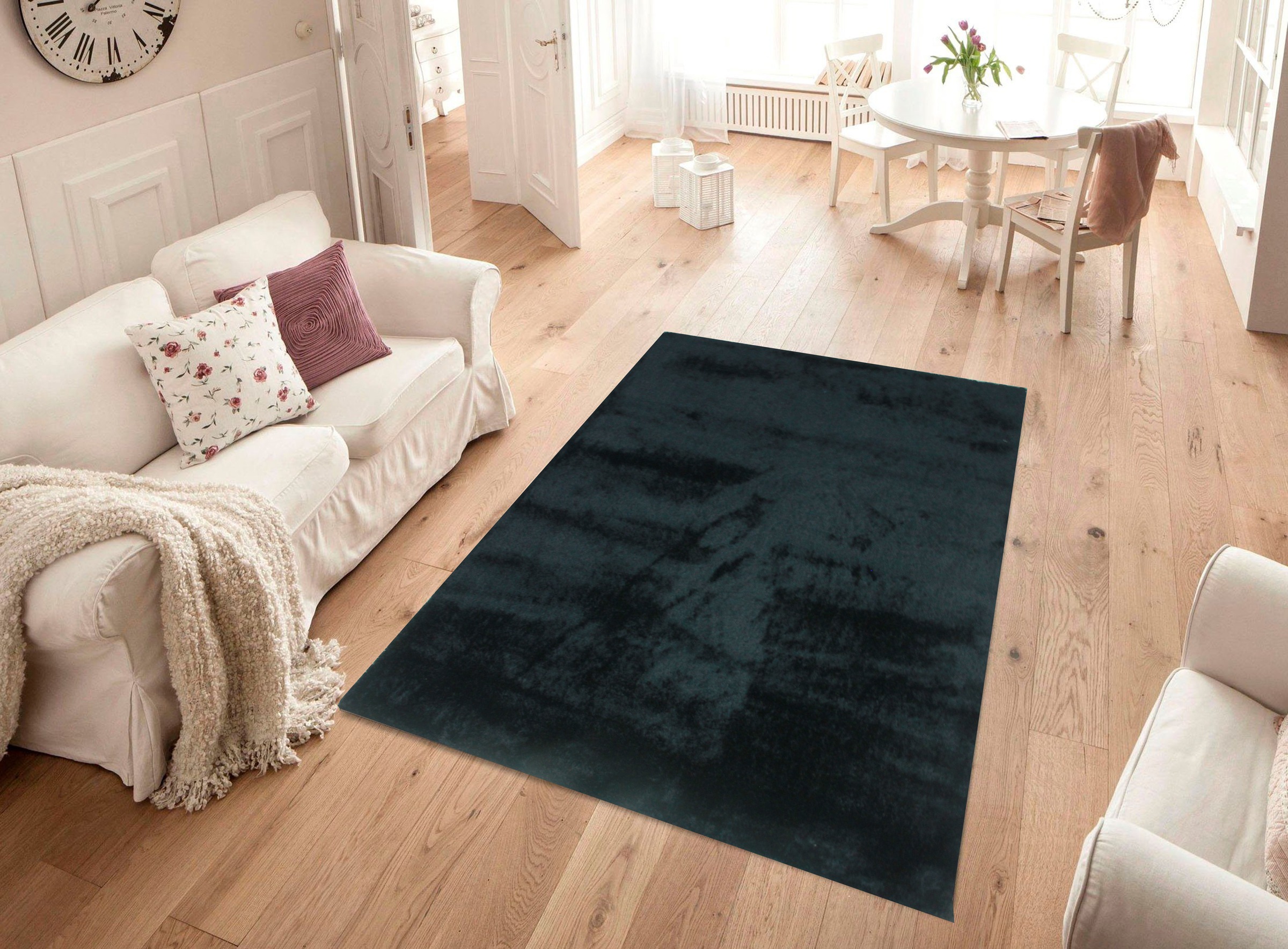 Home affaire Hochflor-Teppich »Deman«, rechteckig, 25 mm Höhe, Uni-Farben, Mikrofaser Teppiche, flauschig, Wohnzimmer, Schlafzimmer