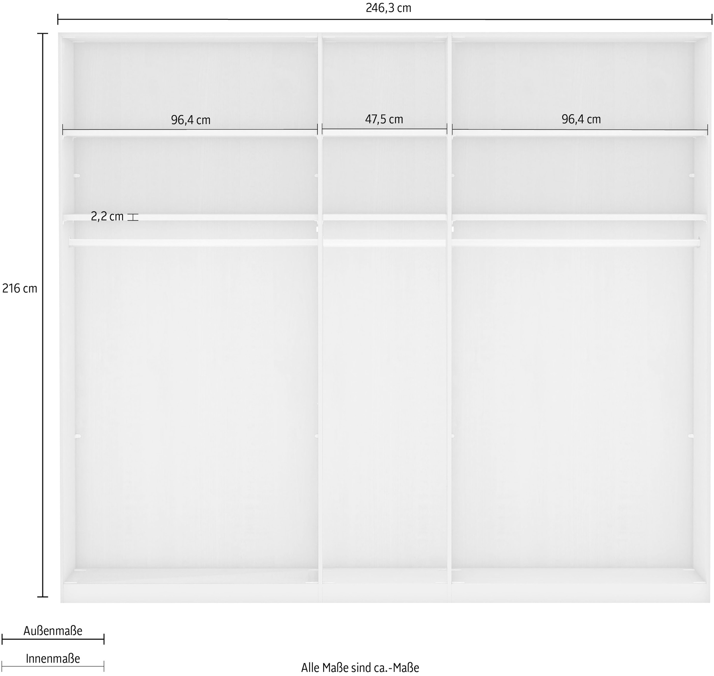 WIEMANN Drehtürenschrank »Göteborg, Kleiderschrank, Schrank, Wäscheschrank«, (4 Breiten, 2 Höhen 216/236 cm auswählbar, MADE IN GERMANY), inkl. Türendämpfung, langlebige Qualität, viel Stauraum