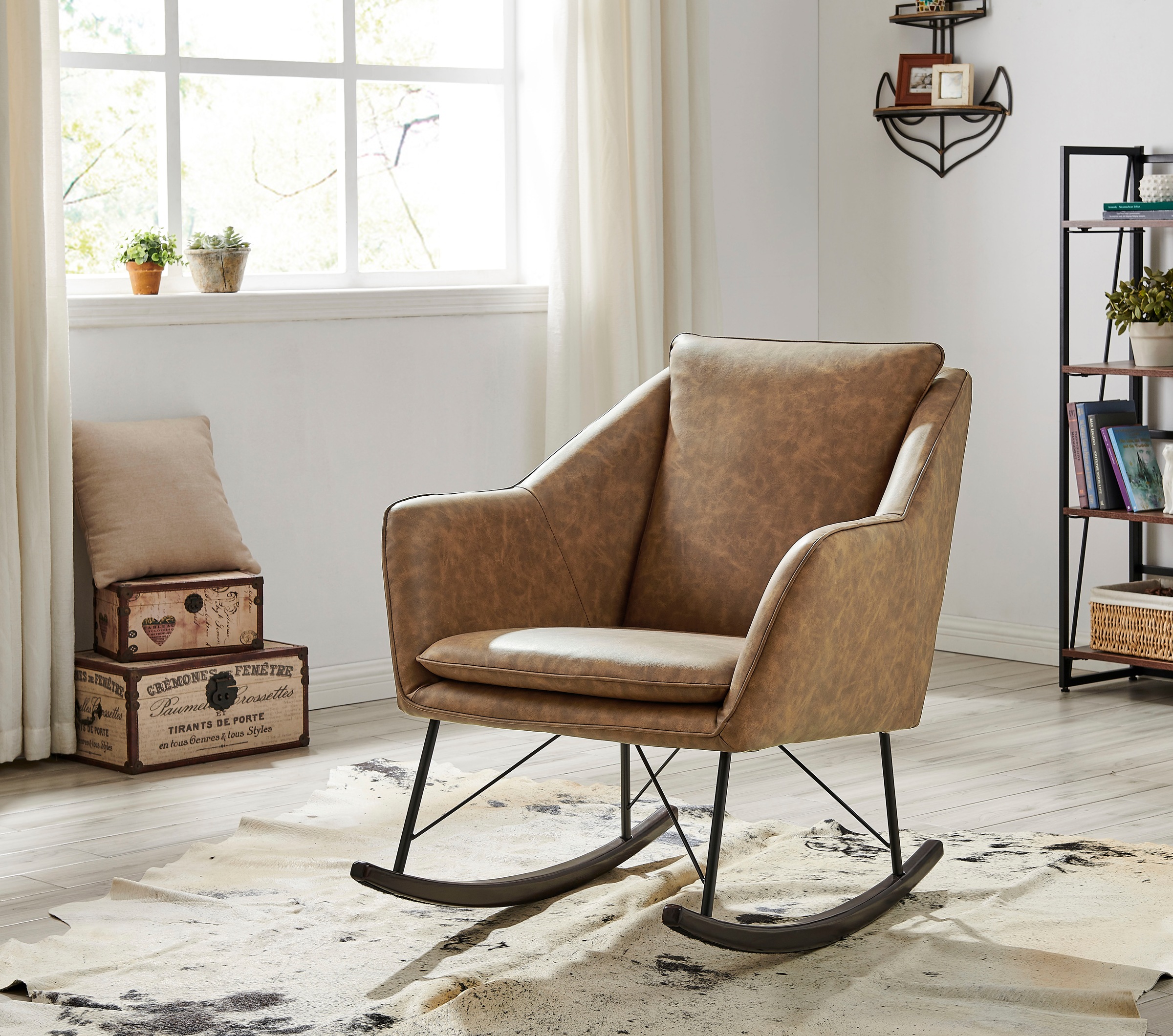 Image of Home affaire Schaukelstuhl »Amelia«, Kunstleder, aus schönem Kunstleder Bezug, in zwei unterschiedlichen Farbvarianten, Sitzhöhe 47 cm bei Ackermann Versand Schweiz