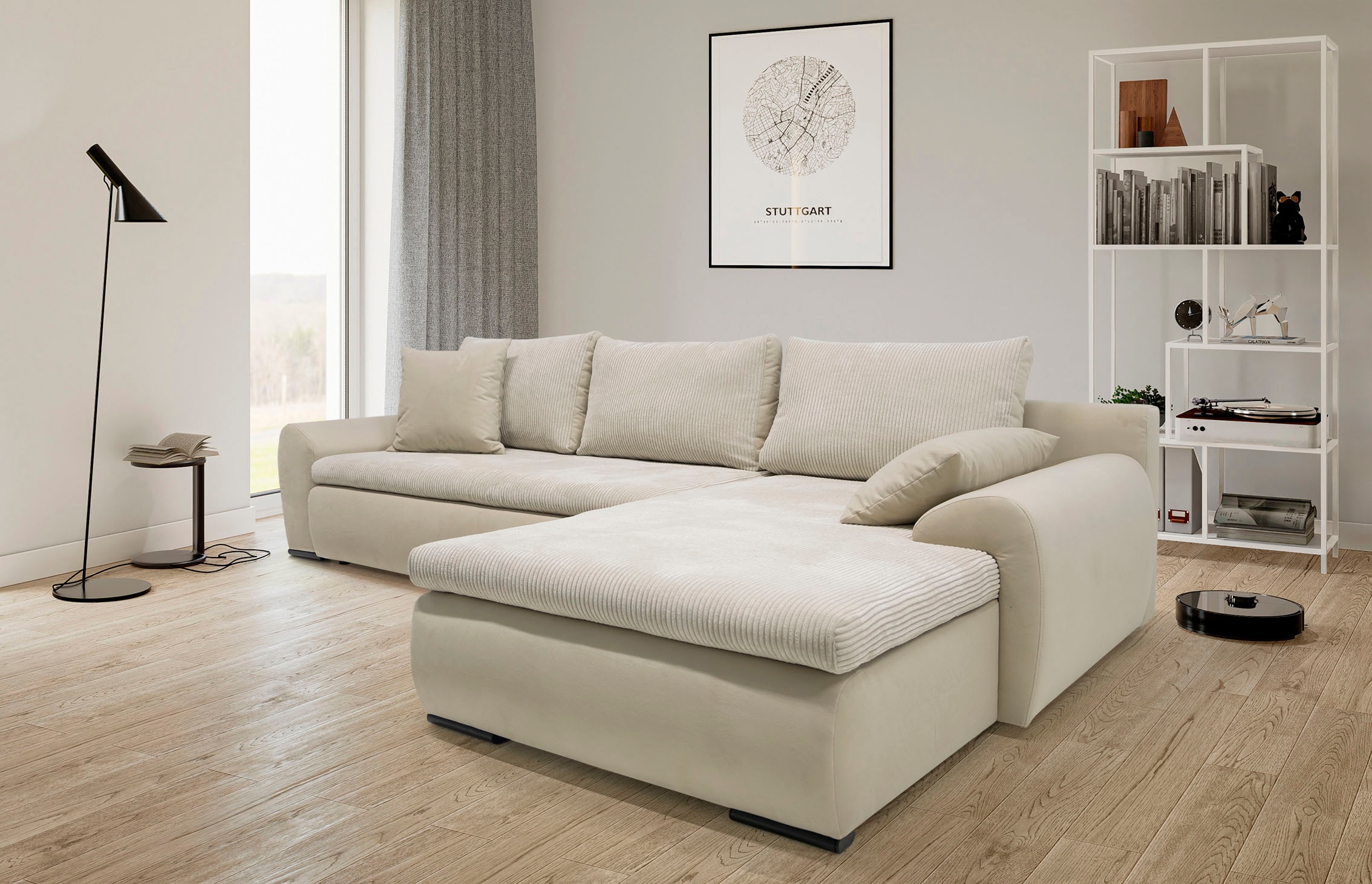 Home affaire Ecksofa Win L-Form, wahlweise mit Bettfunktion und Bettkasten