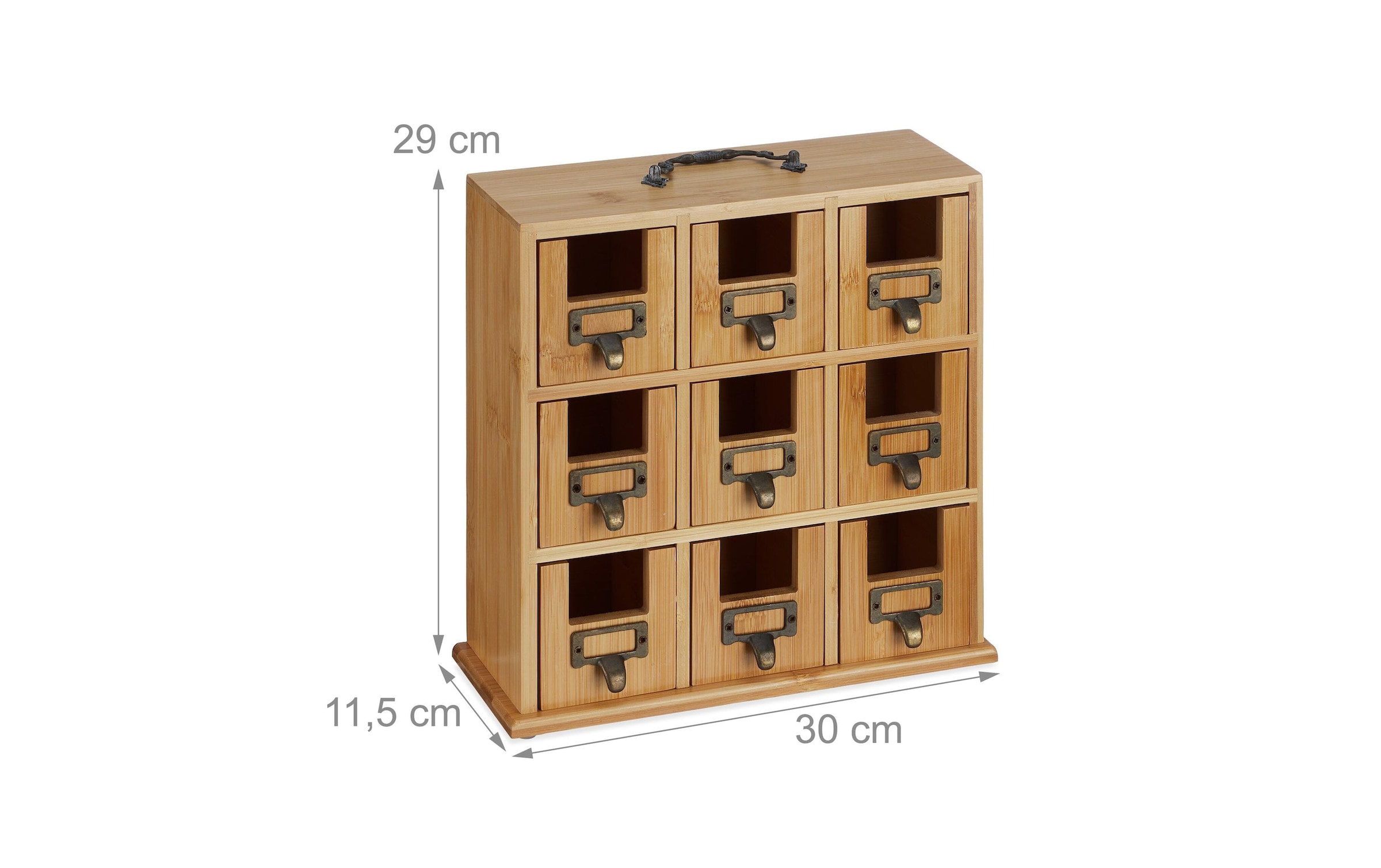 relaxdays Boîte à thé »Hellbraun/Kupfer« 1 cuis tlg. Holzart: Bambus (China)