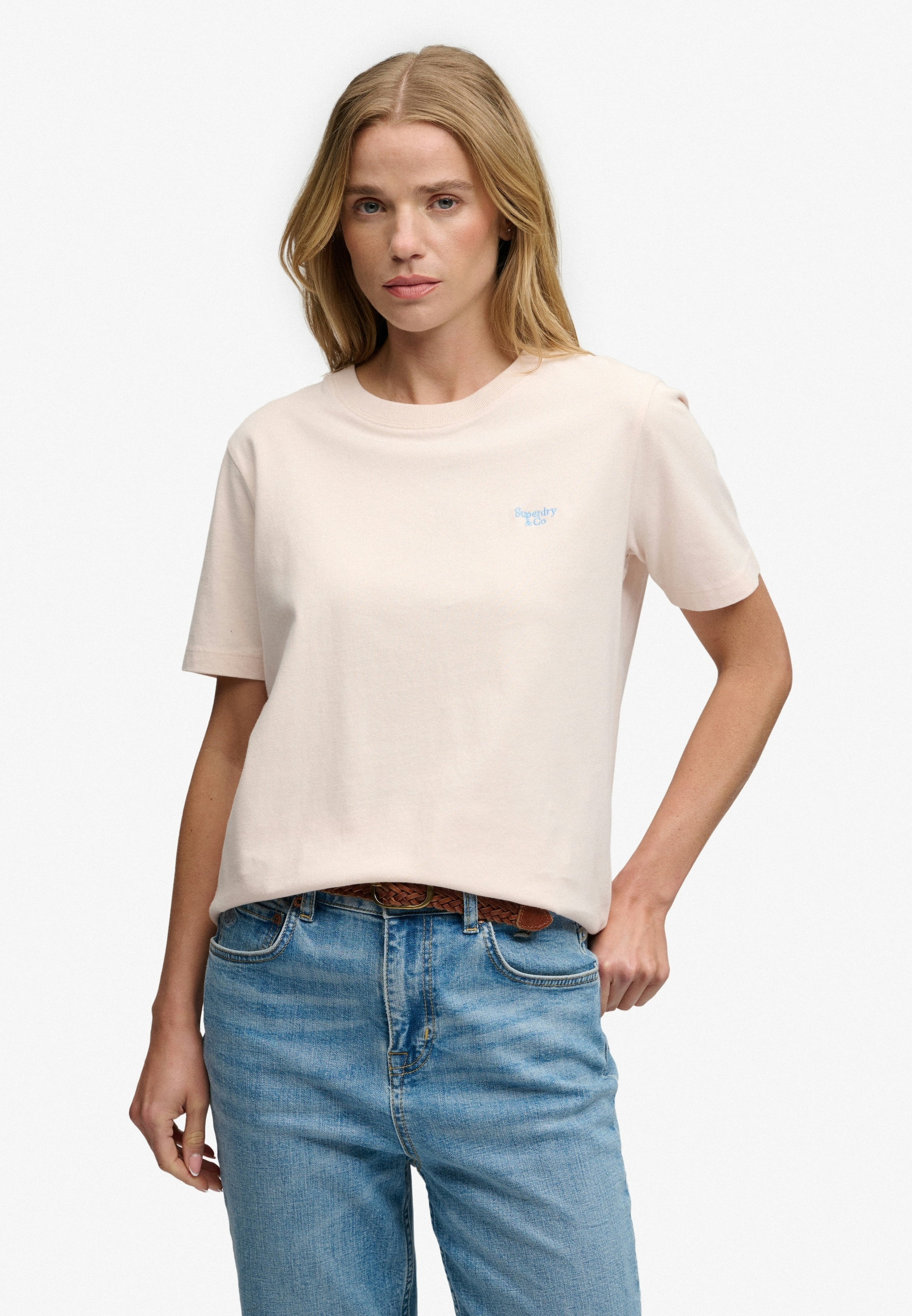 Superdry T-shirt »SIGNATURE EMB TEE« coton, coupe décontractée