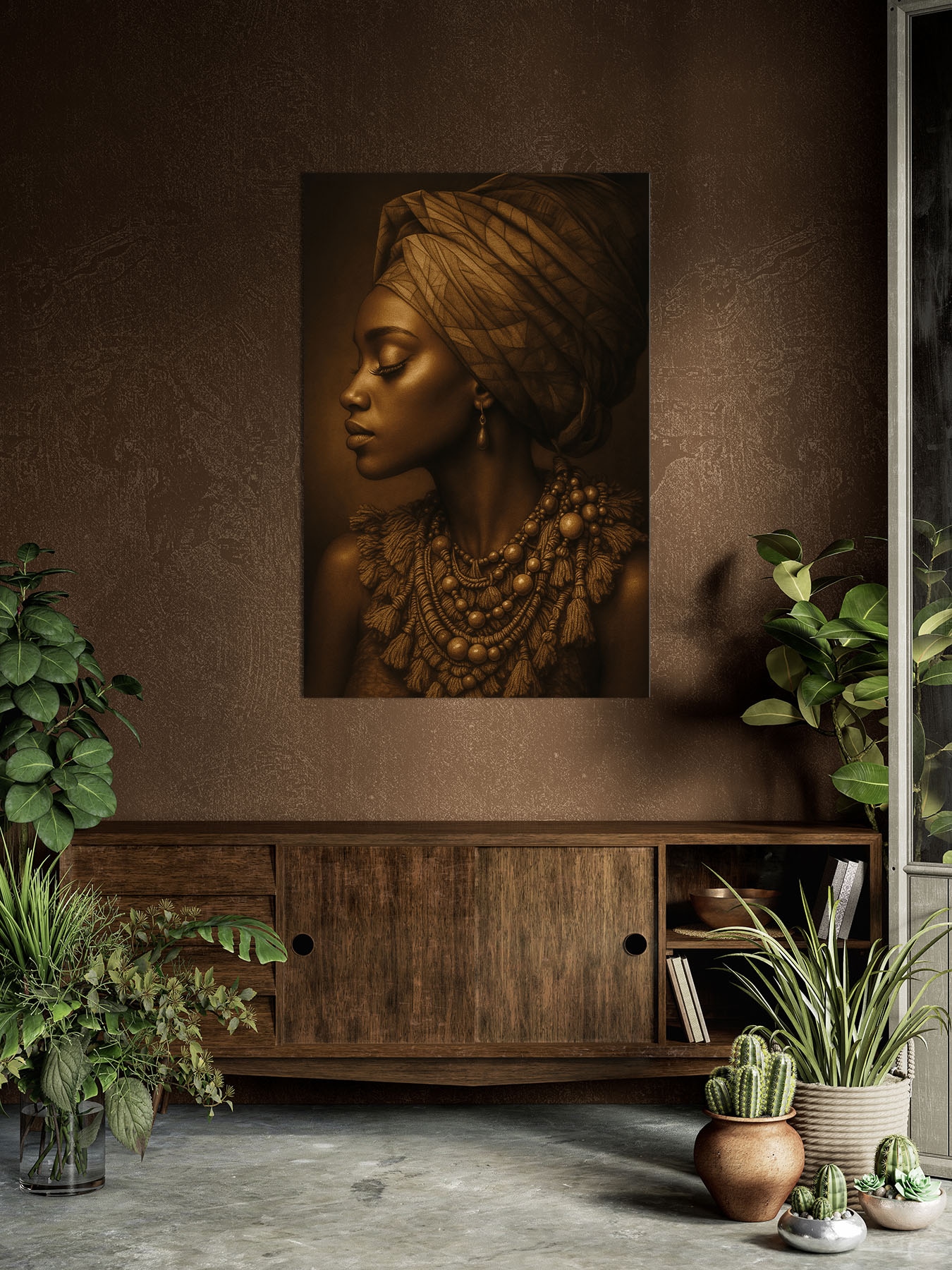 Bönninghoff Leinwandbild »Wandbild AFRIKANISCHE FRAU 78x118 cm – Leinwandbild Keilrahmen Deko« Afrika | Frau | Portrait 1 Stk. tlg. auf Keilrahmen gespannt