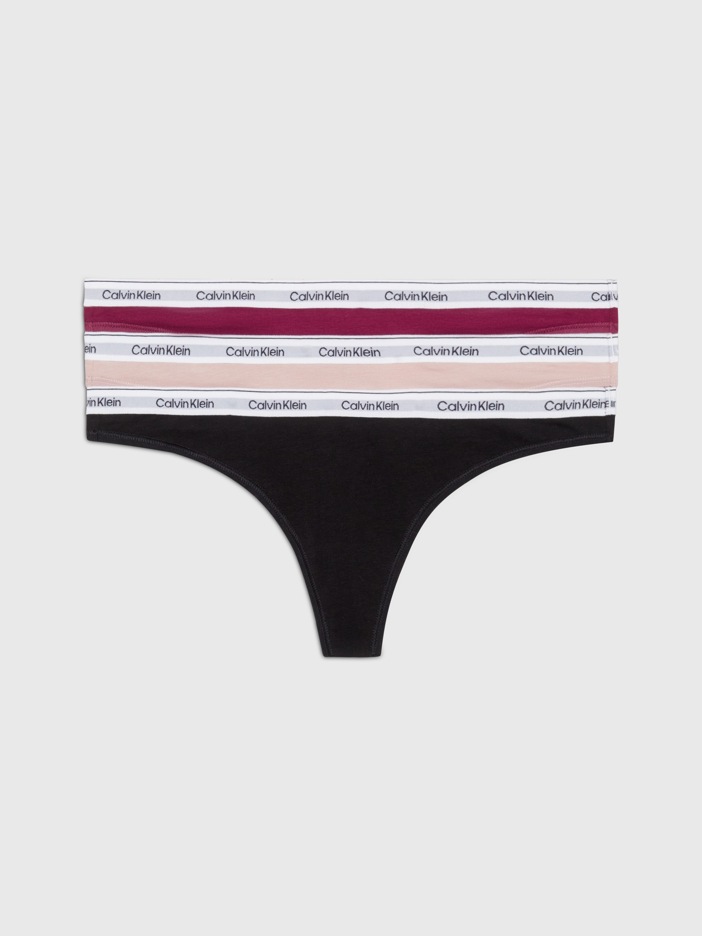 Calvin Klein Underwear String »3 PACK THONG (LOW-RISE)«, (Packung, 3 St., 3er-Pack), mit Logobund