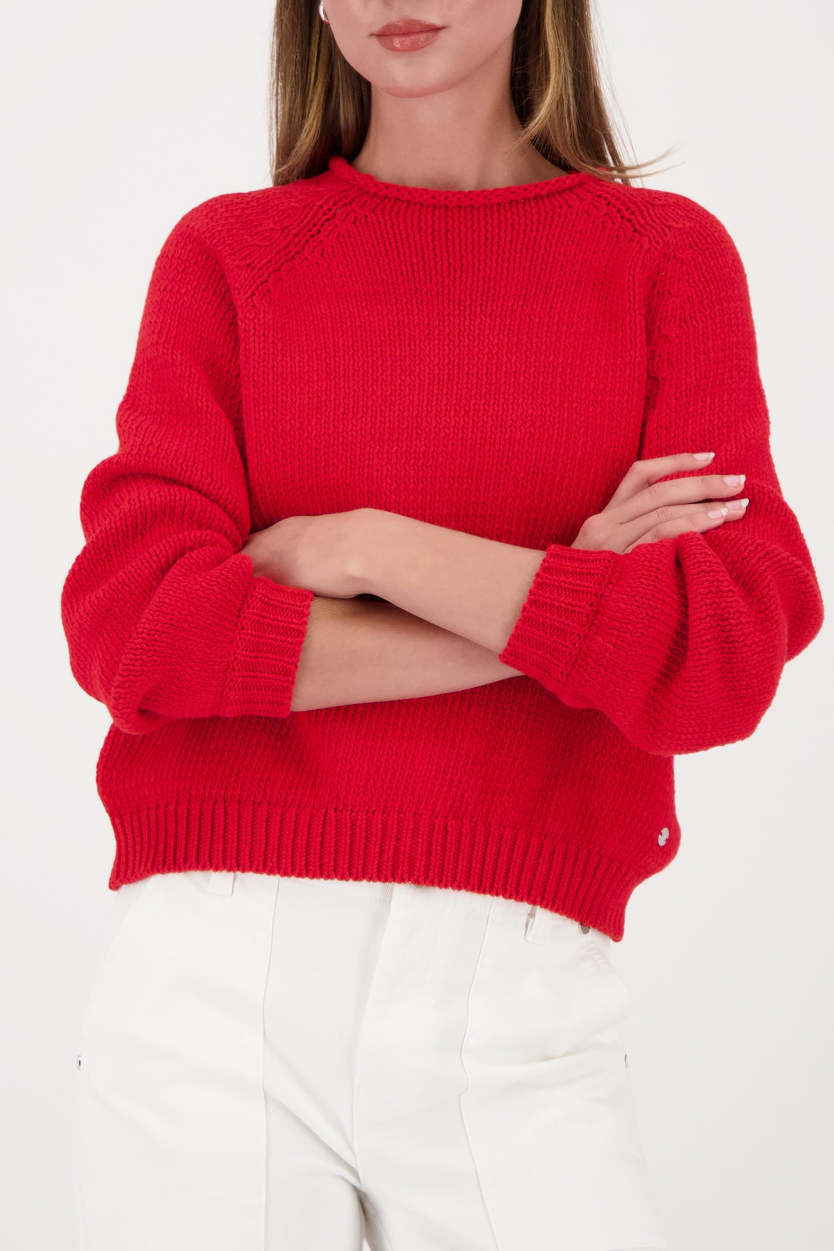 Image of Monari Strickpullover "Pullover uni" Rundhalsausschnitt mit Rollkante, Regular Fit