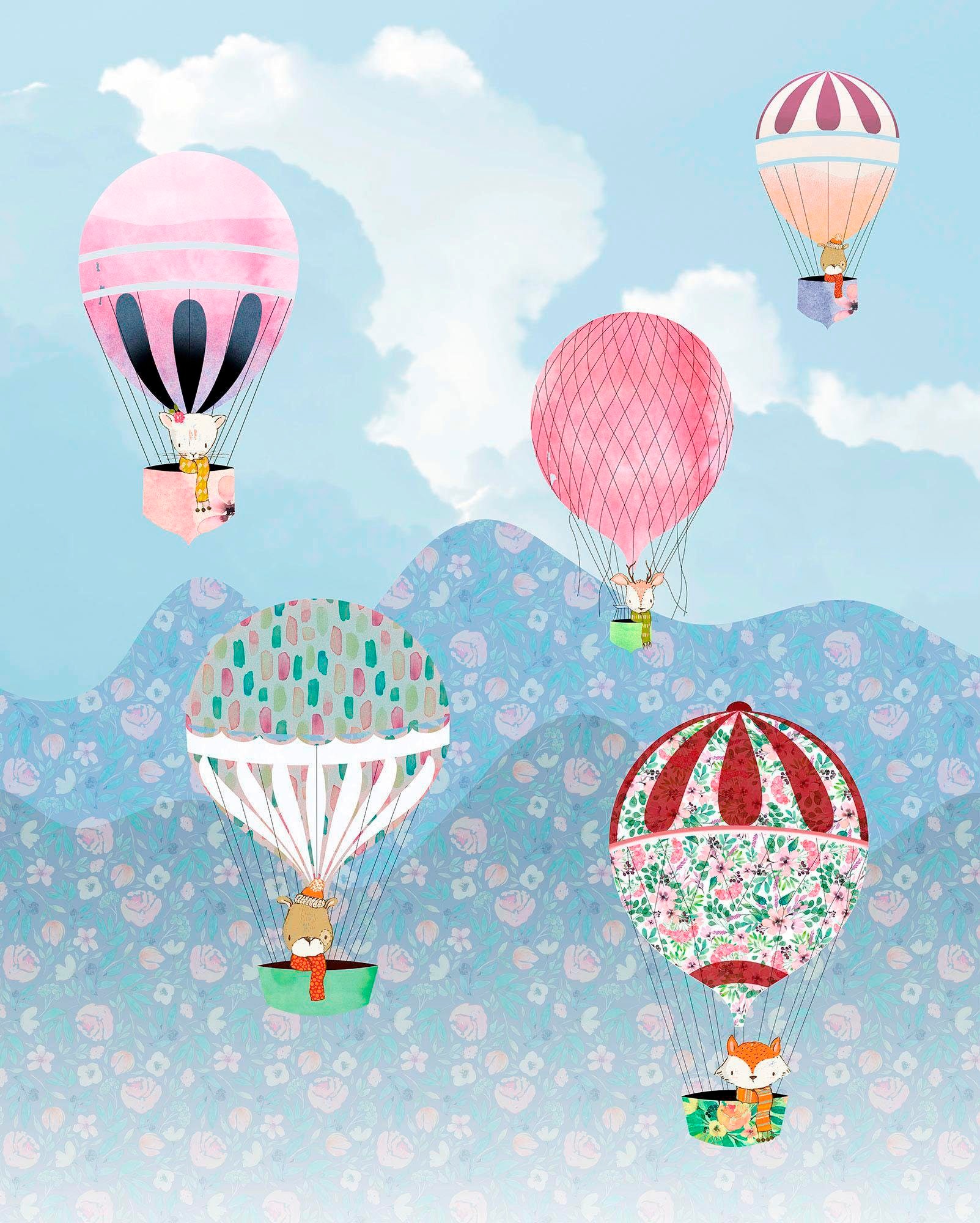 Image of Komar Vliestapete "Happy Balloon" (Breite x Höhe), Vliestapete, 100 cm Bahnbreite