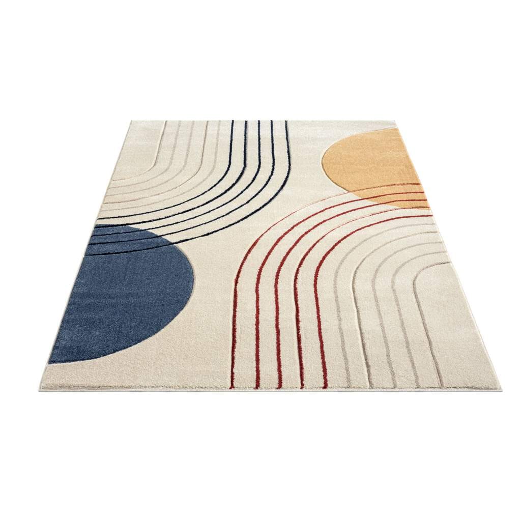 Carpet City Teppich »BONITO 7170«, rechteckig, 11 mm Höhe, Läufer, Flachflor, Hochtief-Muster/ 3D-Effekt, Geo-Muster, Wohnzimmer