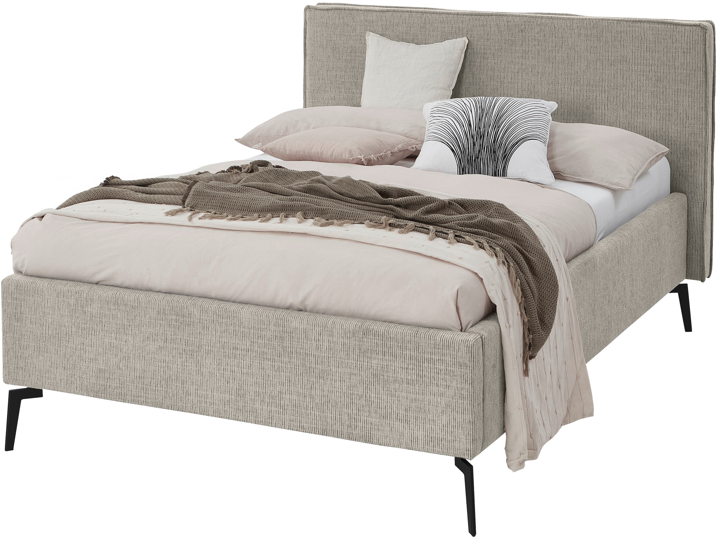 meise.möbel Lit rembourré »Riva II« mit schwarzen Metallfüssen, wahlweise mit Bettkasten