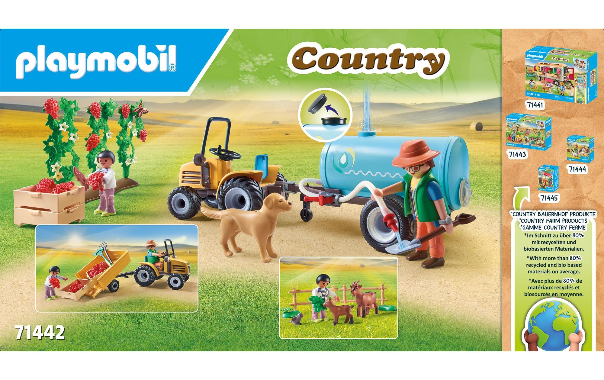 Playmobil® Spielbausteine »Country Traktor mit Anhänger und Wassertank 71442«, (117 St.)
