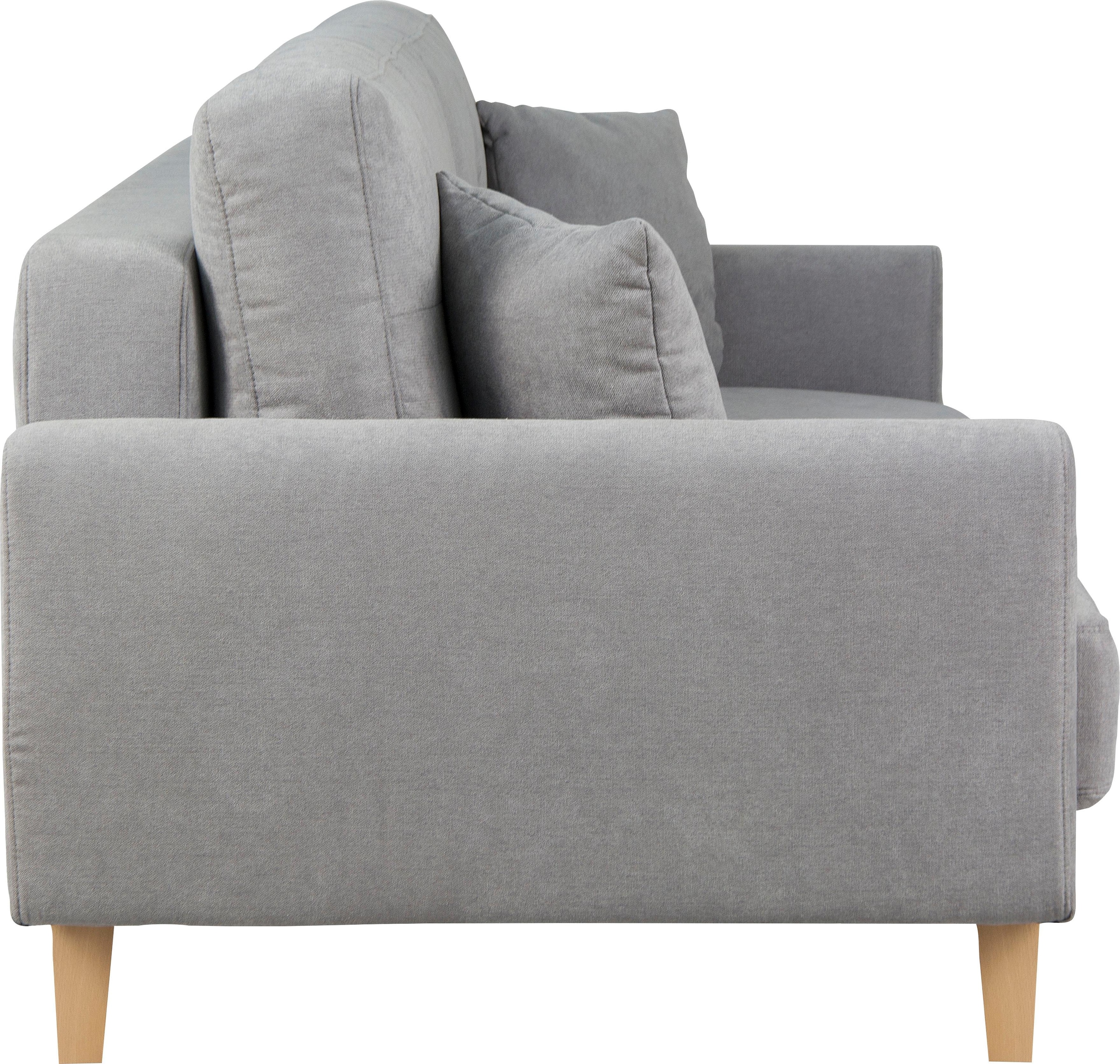 Home affaire 3-Sitzer »TRIPLO optionale Schlafsofa mit Bettkasten, Masse B/T/H: 215/100/89 cm«, Wahlweise Bettfunktion - Liegefläche 145x191 cm, Rücken-, Zierkissen