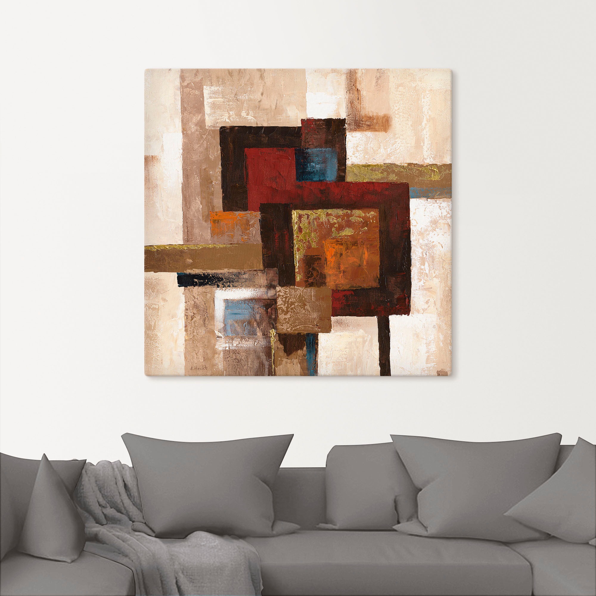 Artland Leinwandbild »Karos Abstrakt II« Muster 1 Stk. tlg. auf Holzrahmen gespannt