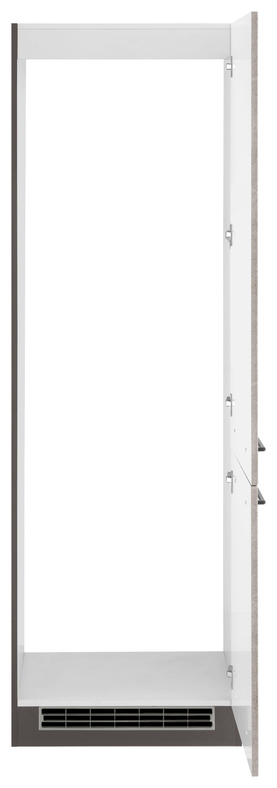 KOCHSTATION Kühlumbauschrank »KS-Tulsa«, 60 cm breit, 200 cm hoch, 2 Türen, schwarzer Metallgriff, MDF Front
