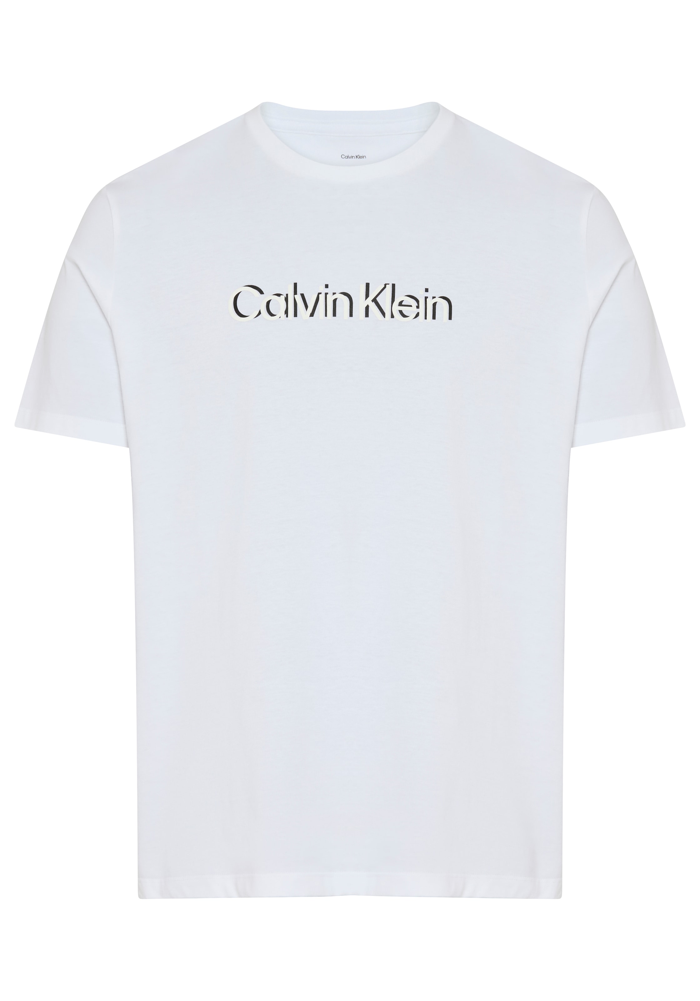 Calvin Klein T-shirt Logoschriftzug, Rundhalsausschnitt, Regular Fit, reine Baumwolle