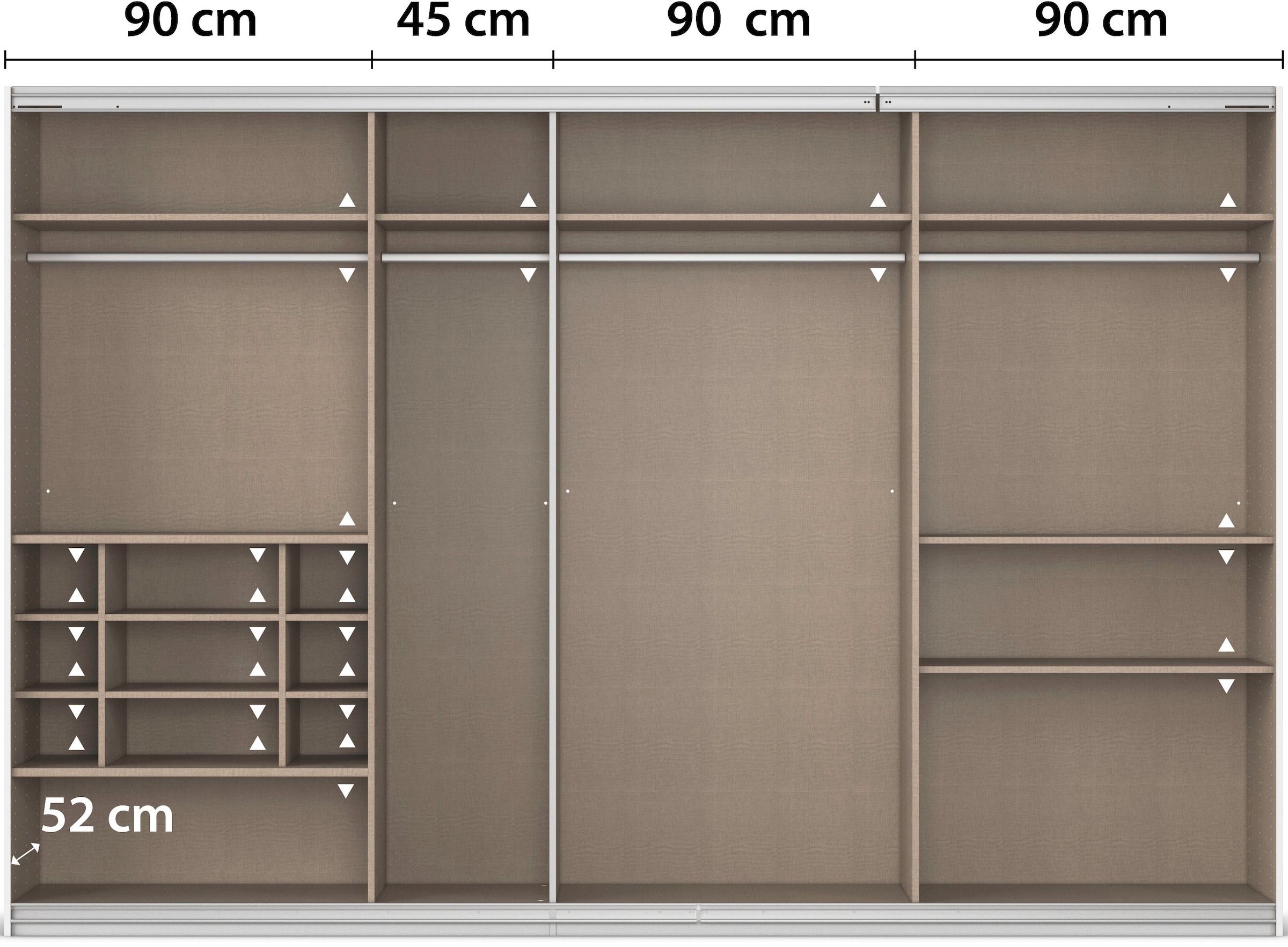 rauch Schwebetürenschrank »Kleiderschrank Schrank Garderobe Wäscheschrank TOMA«, inkl. Regaleinsatz sowie zusätzlichen Einlegeböden MADE IN GERMANY
