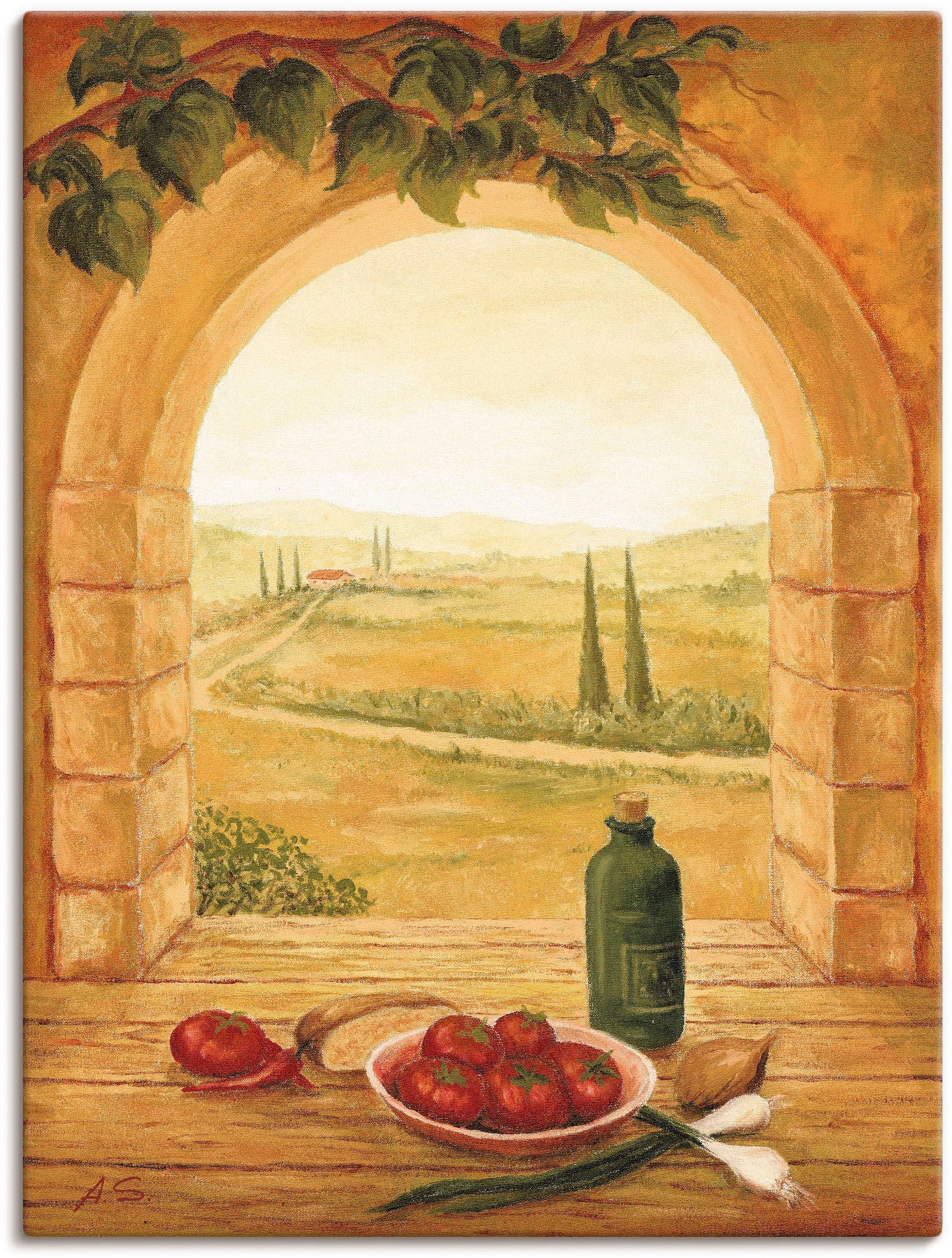 Image of Artland Leinwandbild "Fensterblick" Fensterblick 1 Stk. tlg. auf Holzrahmen gespannt