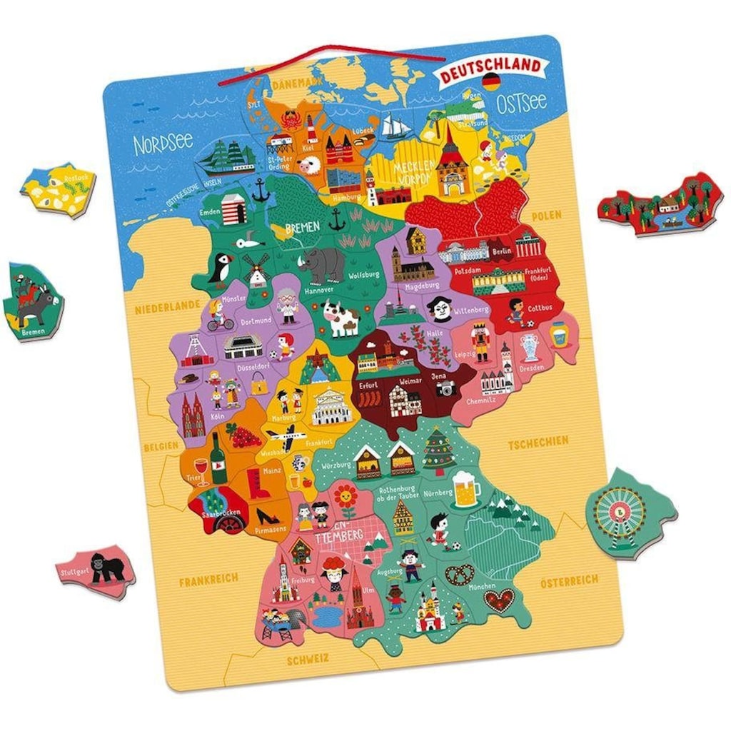 Janod Konturenpuzzle »Magnetische Landkarte Deutschland«