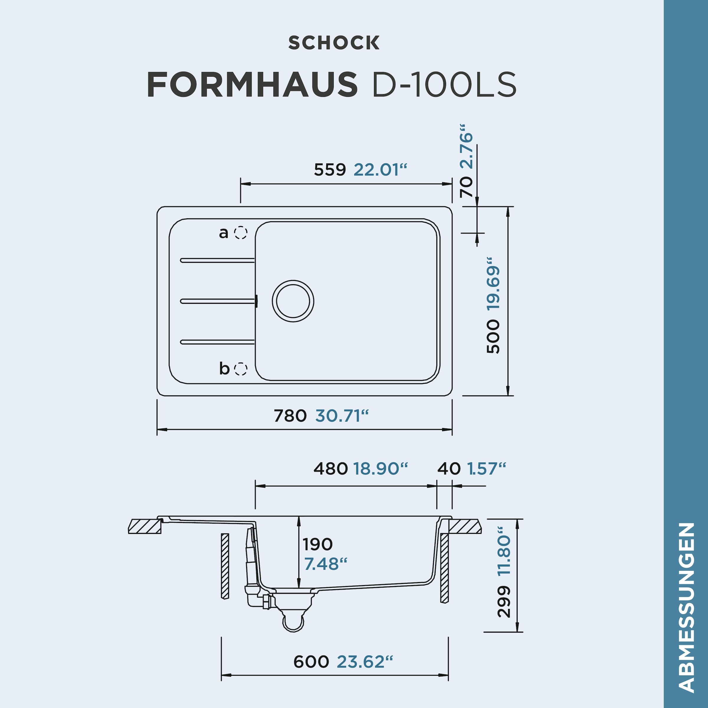 Schock Granitspüle »Formhaus D-100LS«, für kleine Küchen