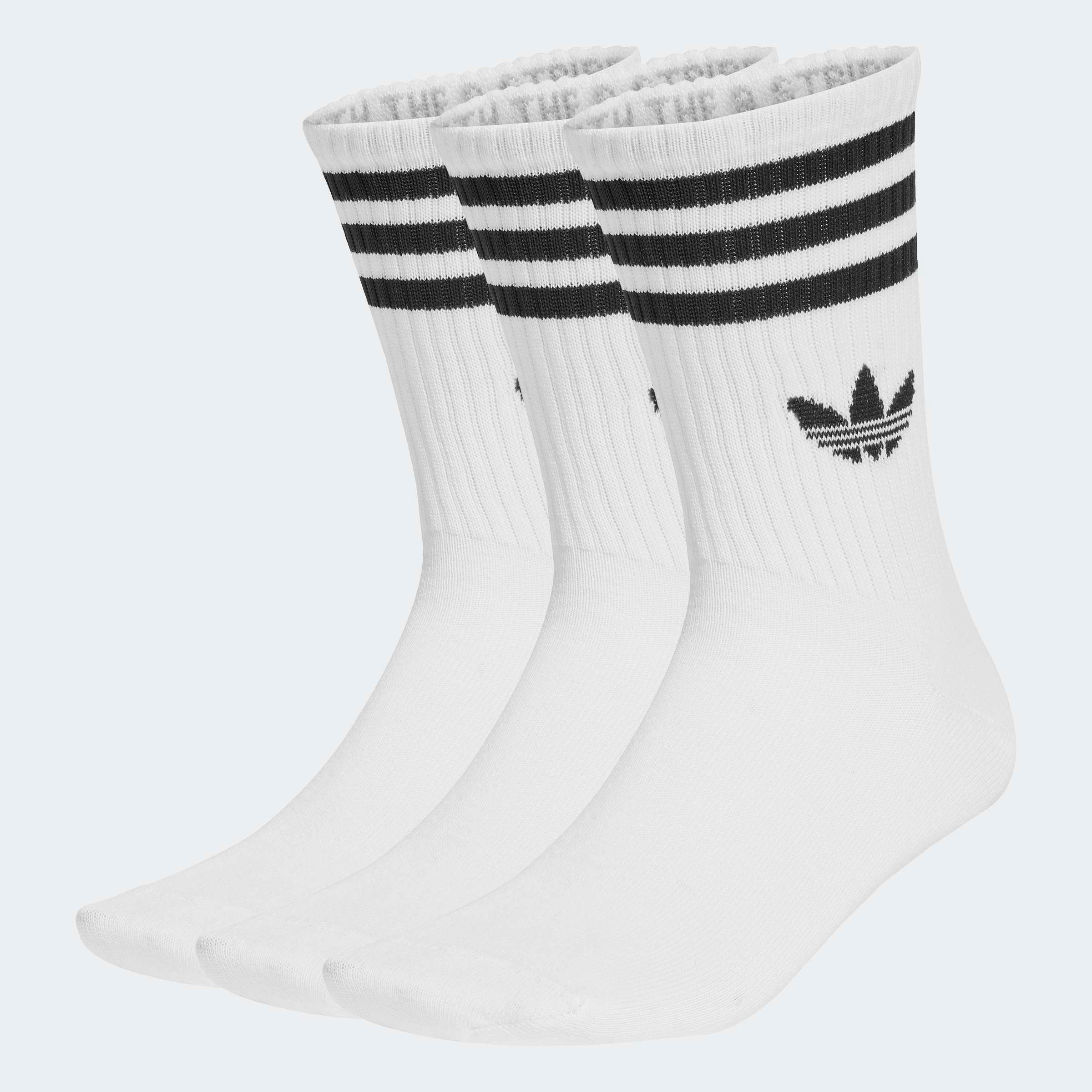 Image of adidas Originals Sportsocken "3S CREW S 3P" 3 Paar tlg. für Laufen, knöchellang, mit 3-Streifen und Trefoil Logo