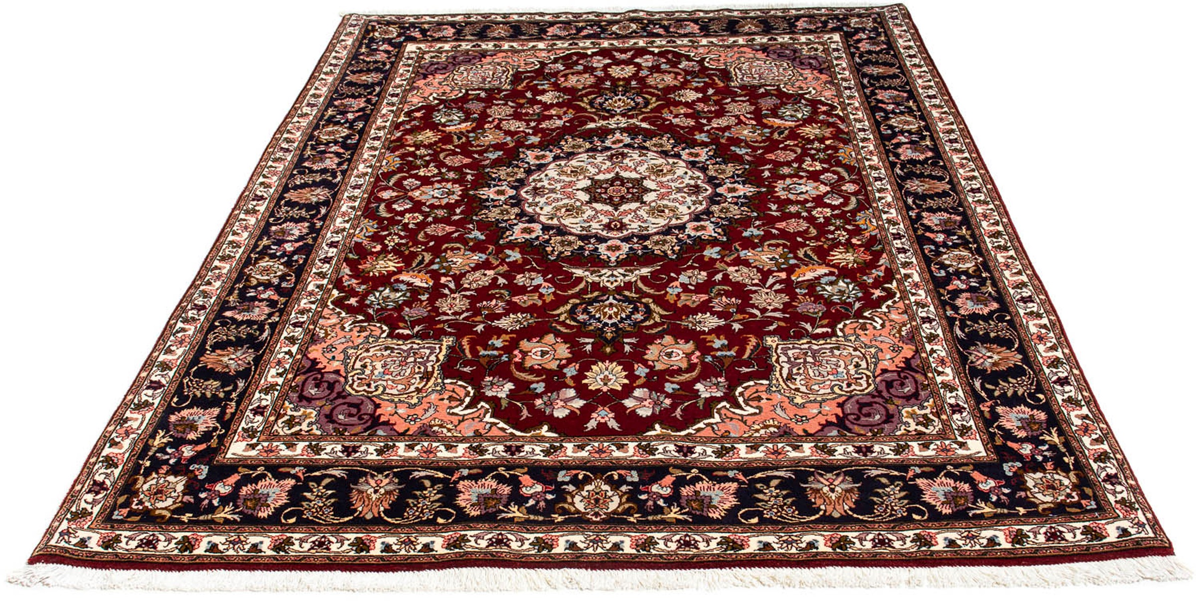 Image of morgenland Orientteppich »Perser - Täbriz - Royal - 214 x 153 cm - dunkelrot«, rechteckig, 7 mm Höhe, Wohnzimmer, Handgeknüpft, Einzelstück mit Zertifikat bei Ackermann Versand Schweiz