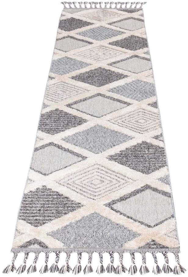 »Valencia Boho-Stil, City Läufer rechteckig, Carpet 731«, mit Raute-Muster, 3D-Effekt, Sisal Fransen,