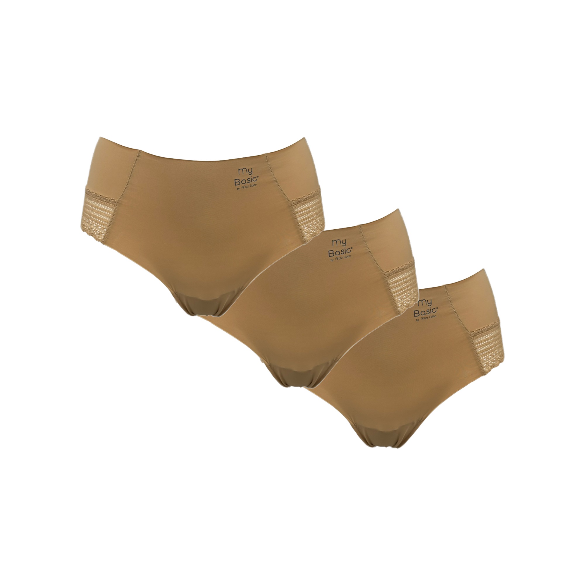 Image of My Basic Hipster "Free cut hipster" 3er Pack, feminin, elastisch, bequem, weich, eng, mit Logo, mit Spitze