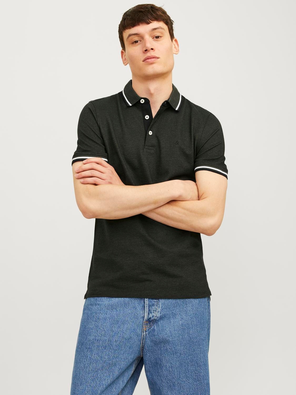 Jack & Jones Poloshirt »JJEPAULOS POLO SS 2PK MP NOOS«, (Packung, 2 tlg., 2er-Pack)