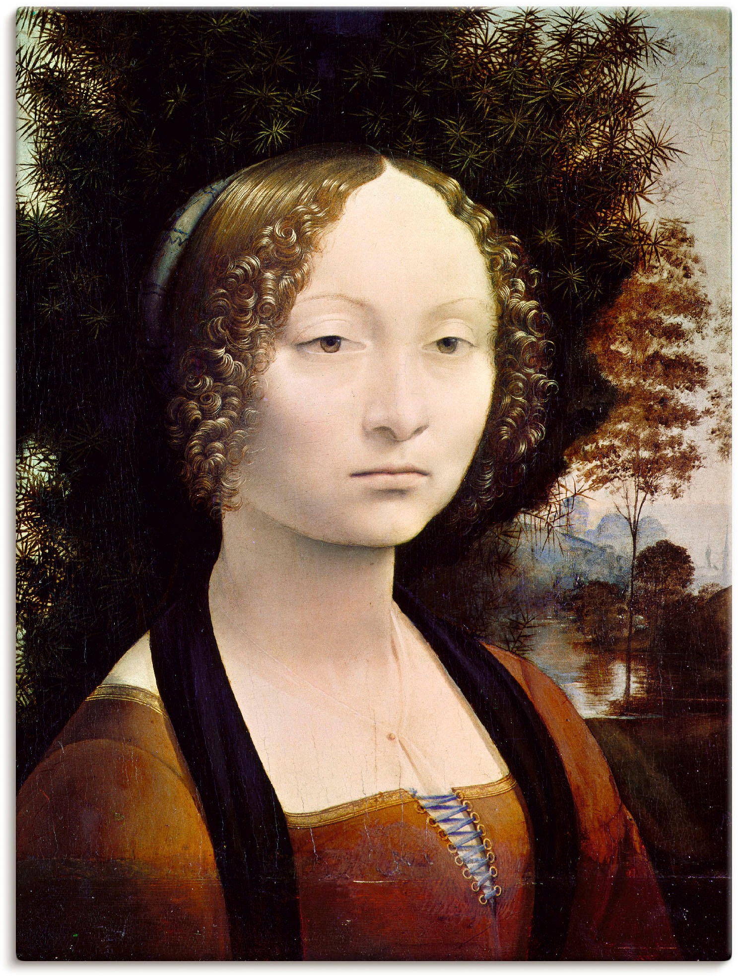 Image of Artland Wandbild »Bildnis der Ginevra Benci. 1474-79«, Frau, (1 St.), in vielen Grössen & Produktarten -Leinwandbild, Poster, Wandaufkleber / Wandtattoo auch für Badezimmer geeignet bei Ackermann Versand Schweiz