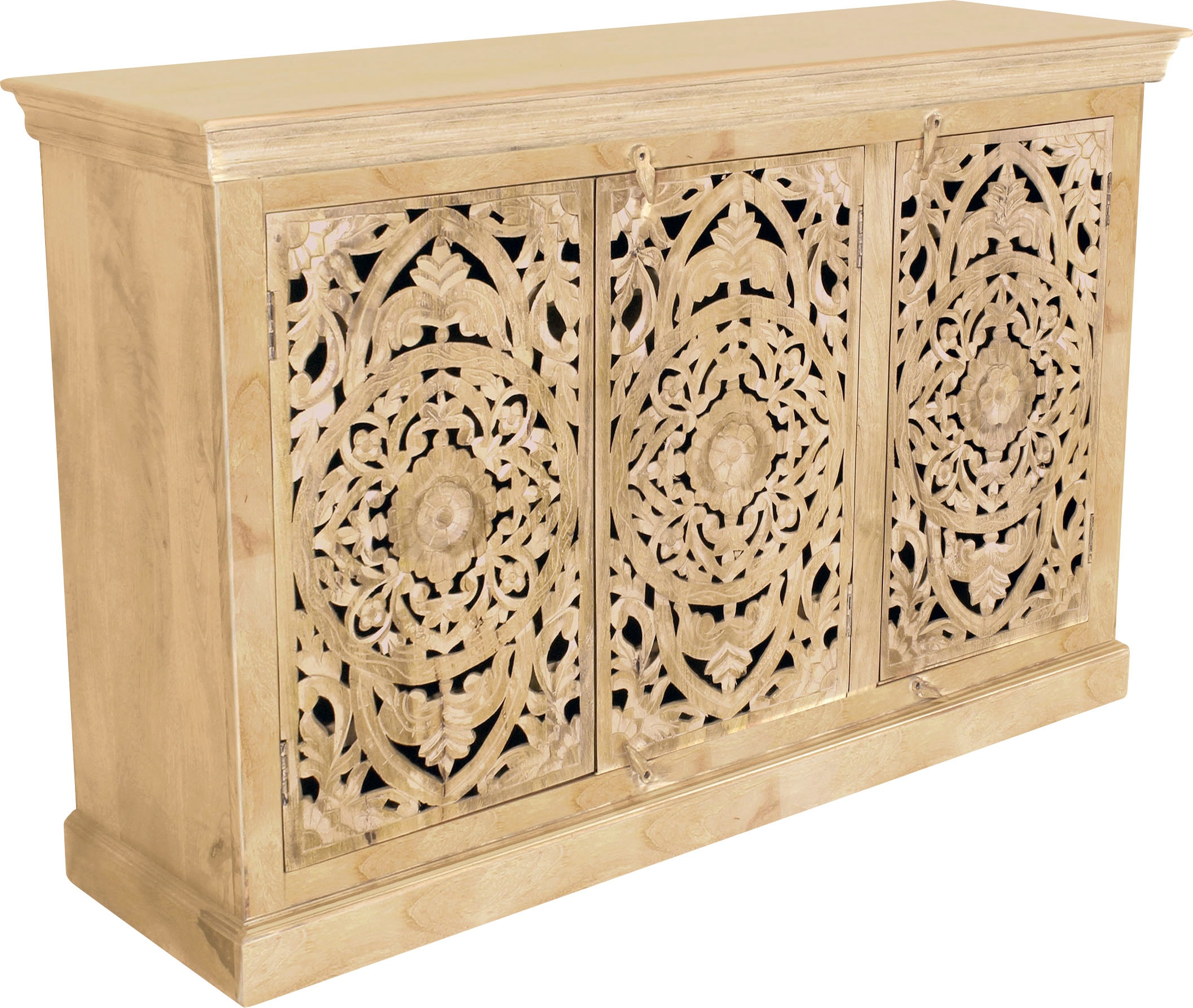 SIT Sideboard »Modena aus Mangoholz mit 3 Türen und aufwändigen Schnitzereien« Aufwändige Schnitzereien im orientalischen Stil