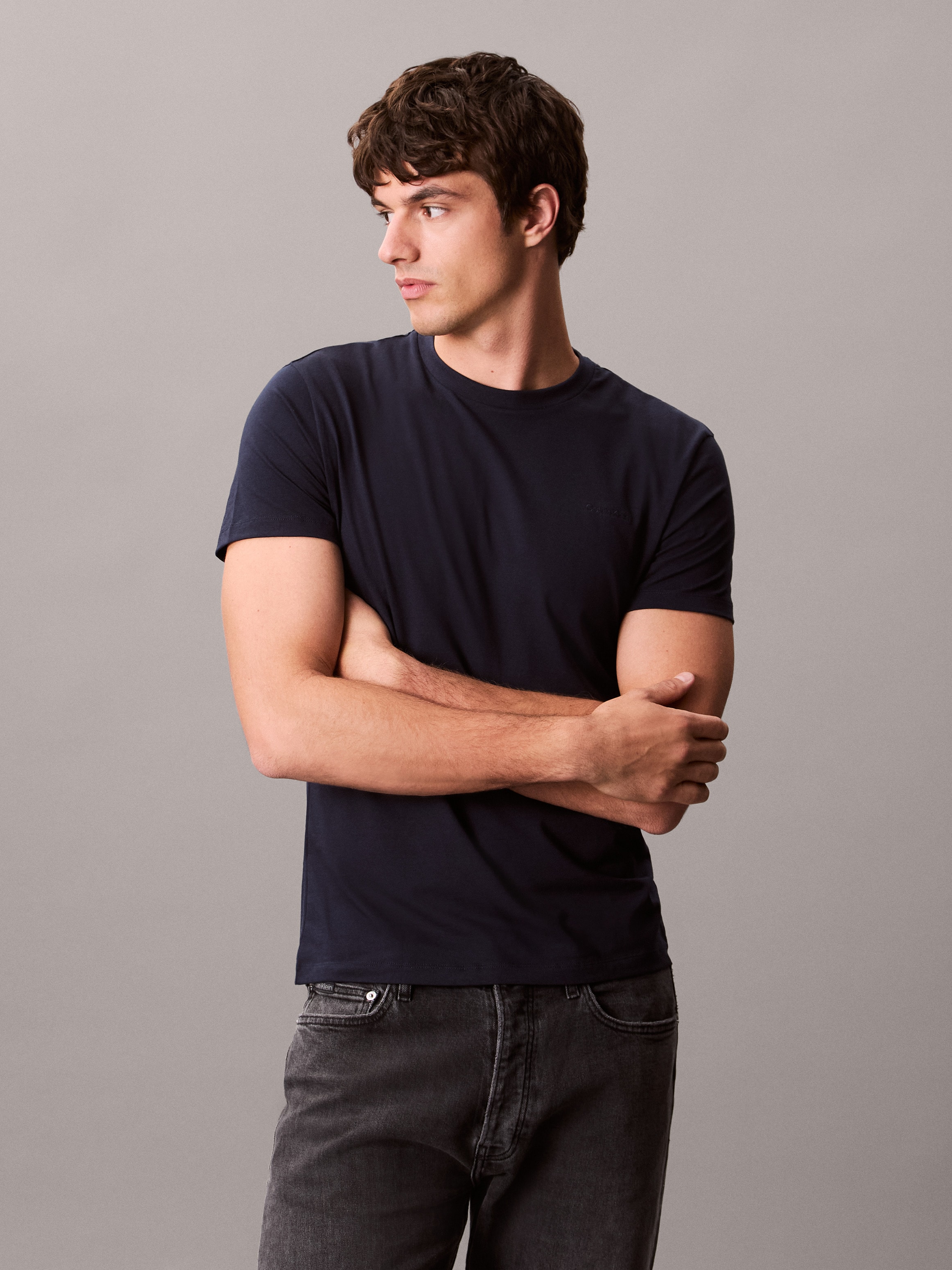 Calvin Klein T-Shirt »SS STRETCH COTTON SLIM TEE«, Mit Rundhalsausschnitt