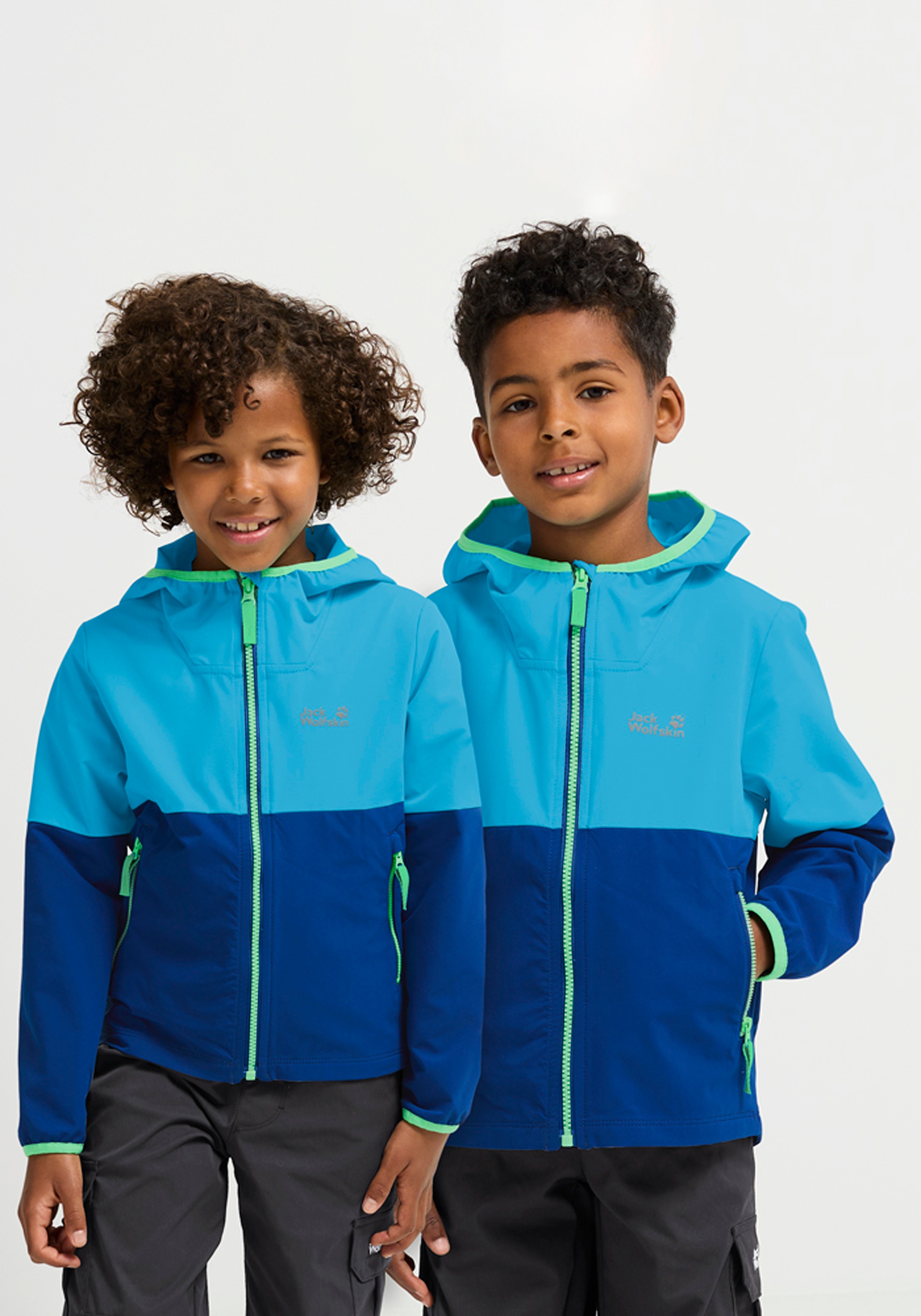 Jack Wolfskin Veste softshell »SANDBIRD HOODED JKT K« mit Kapuze Winddicht, atmungsaktiv, Übergangsjacke