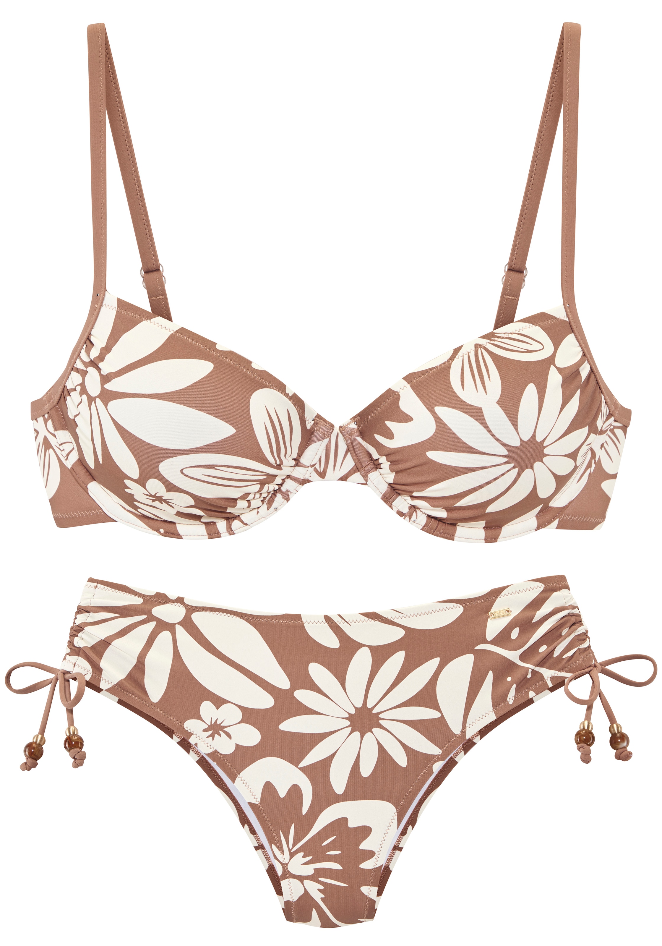 French Connection Bikini à armatures mit Zierperlen in Kontrastfarbe