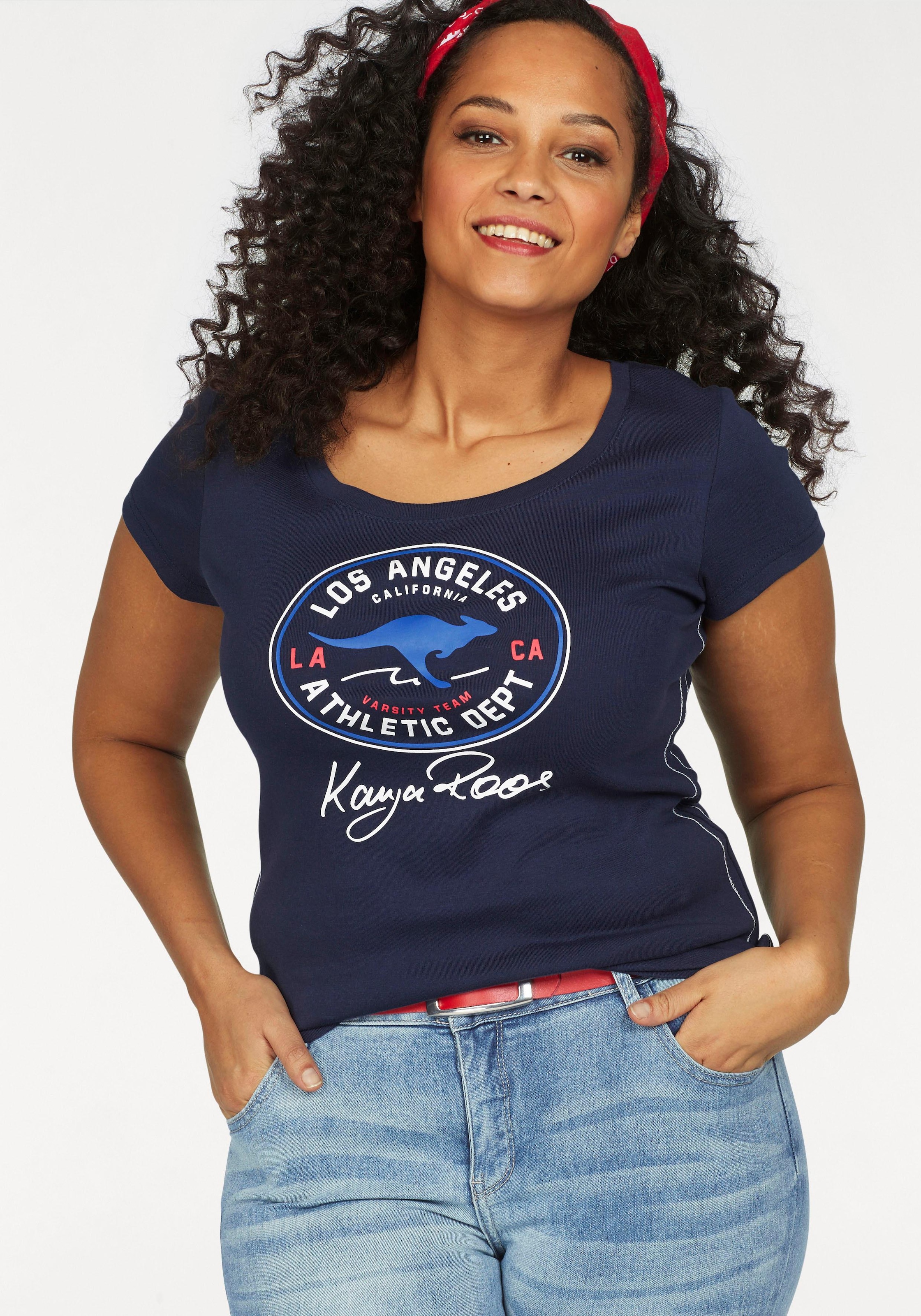 KangaROOS T-Shirt, mit grossem Retro Label-Druck vorne