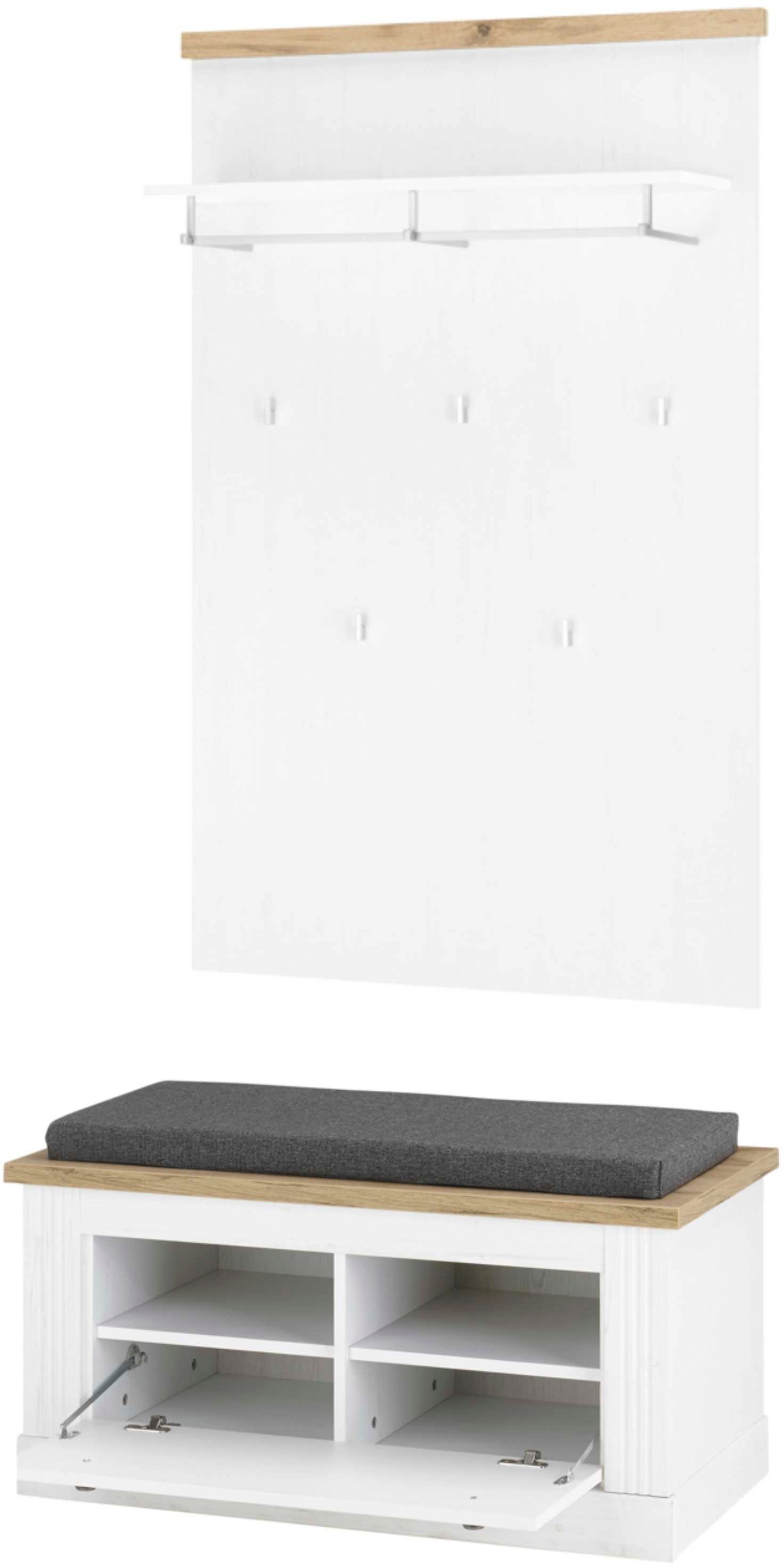 Image of GOODproduct Garderoben-Set "WESTMINSTER" Schuhbank, Wandpaneel, 2 Stk. tlg.