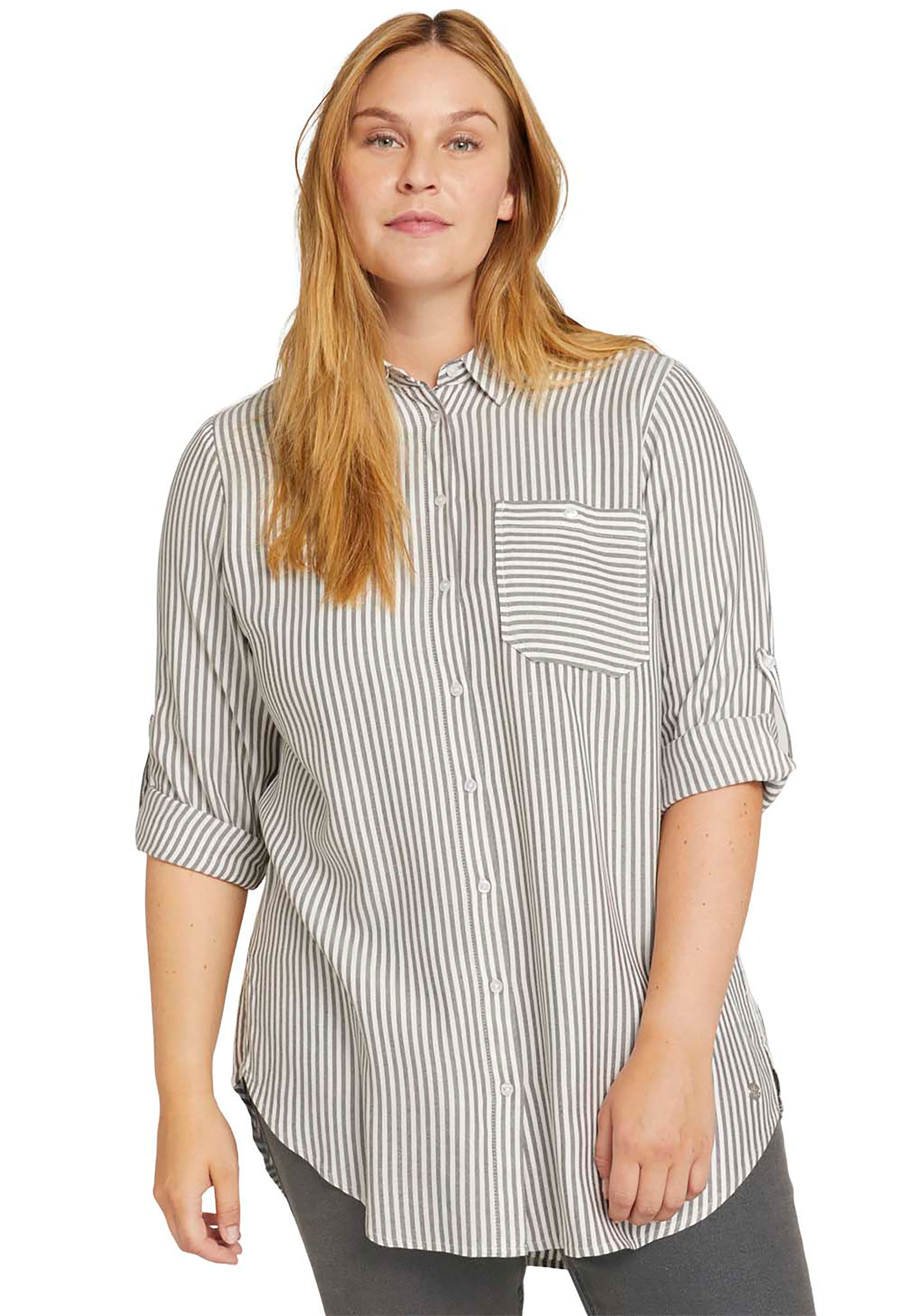 Image of TOM TAILOR PLUS Hemdbluse, aus knitterarmen Twill bei Ackermann Versand Schweiz