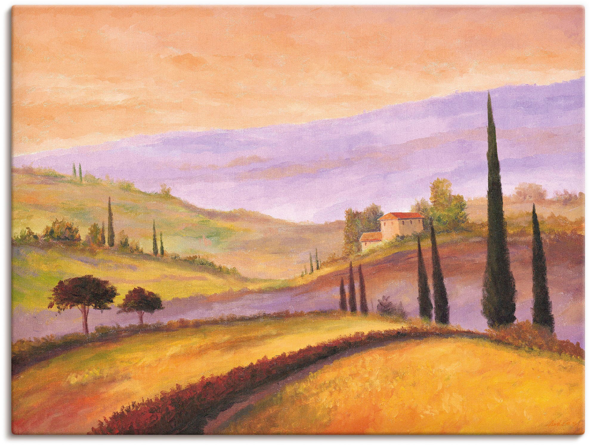 Image of Artland Wandbild »Abendstimmung«, Europa, (1 St.), in vielen Grössen & Produktarten - Alubild / Outdoorbild für den Aussenbereich, Leinwandbild, Poster, Wandaufkleber / Wandtattoo auch für Badezimmer geeignet bei Ackermann Versand Schweiz