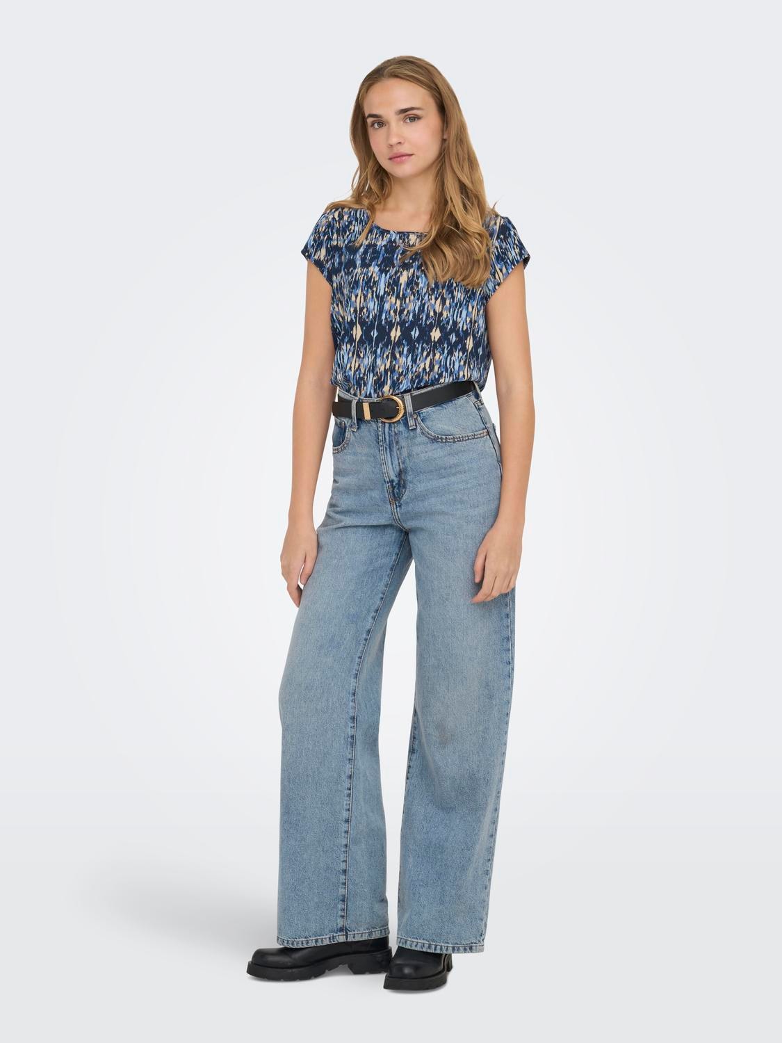 ONLY Shirtbluse »ONLVIC S/S AOP TOP NOOS PTM«, mit Allover Druck