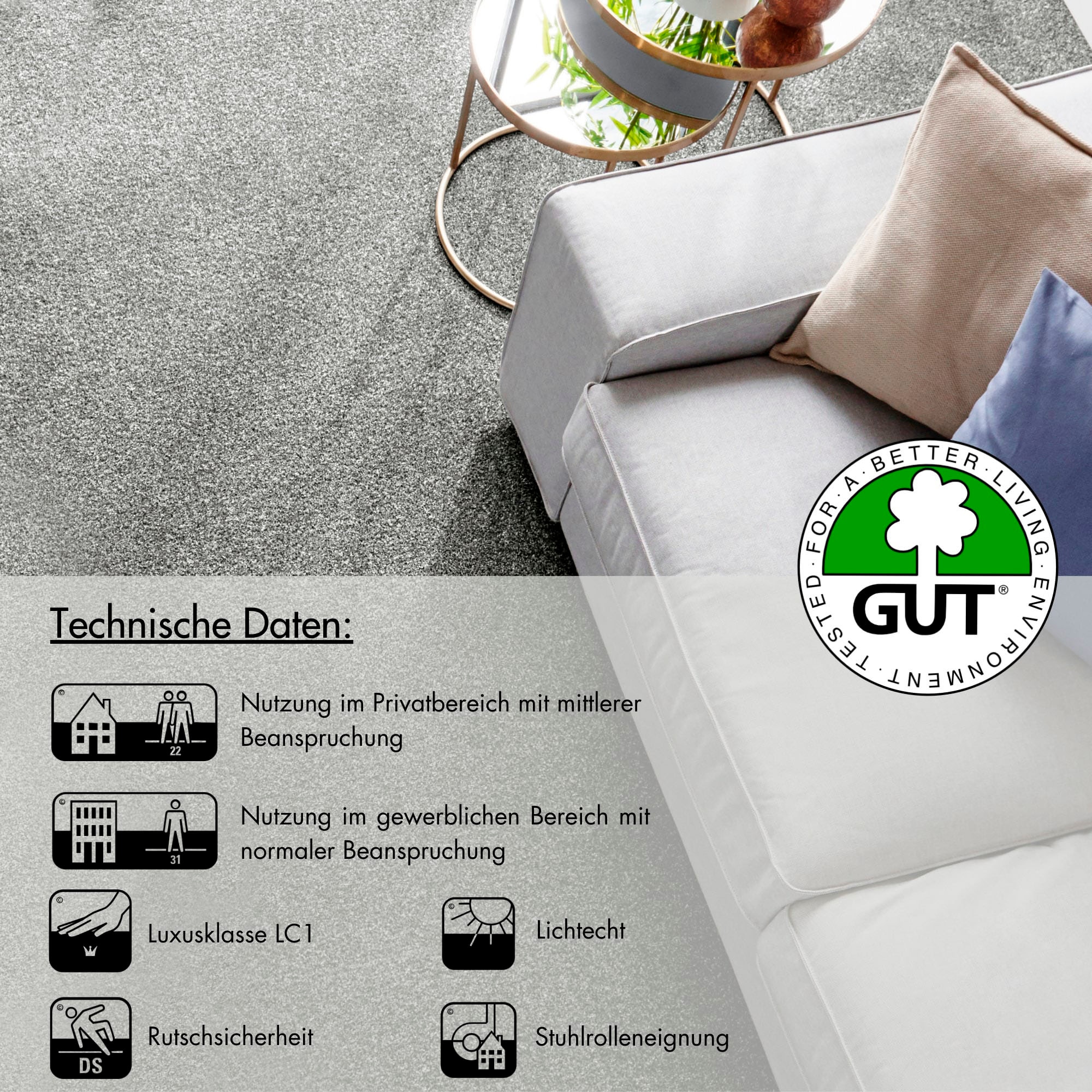 Andiamo Teppichboden »Catania, Velours, Made in Belgium« rechteckig 7,5 mm Höhe meliert, Breite 400 cm oder 500 cm, strapazierfähig & pflegeleicht