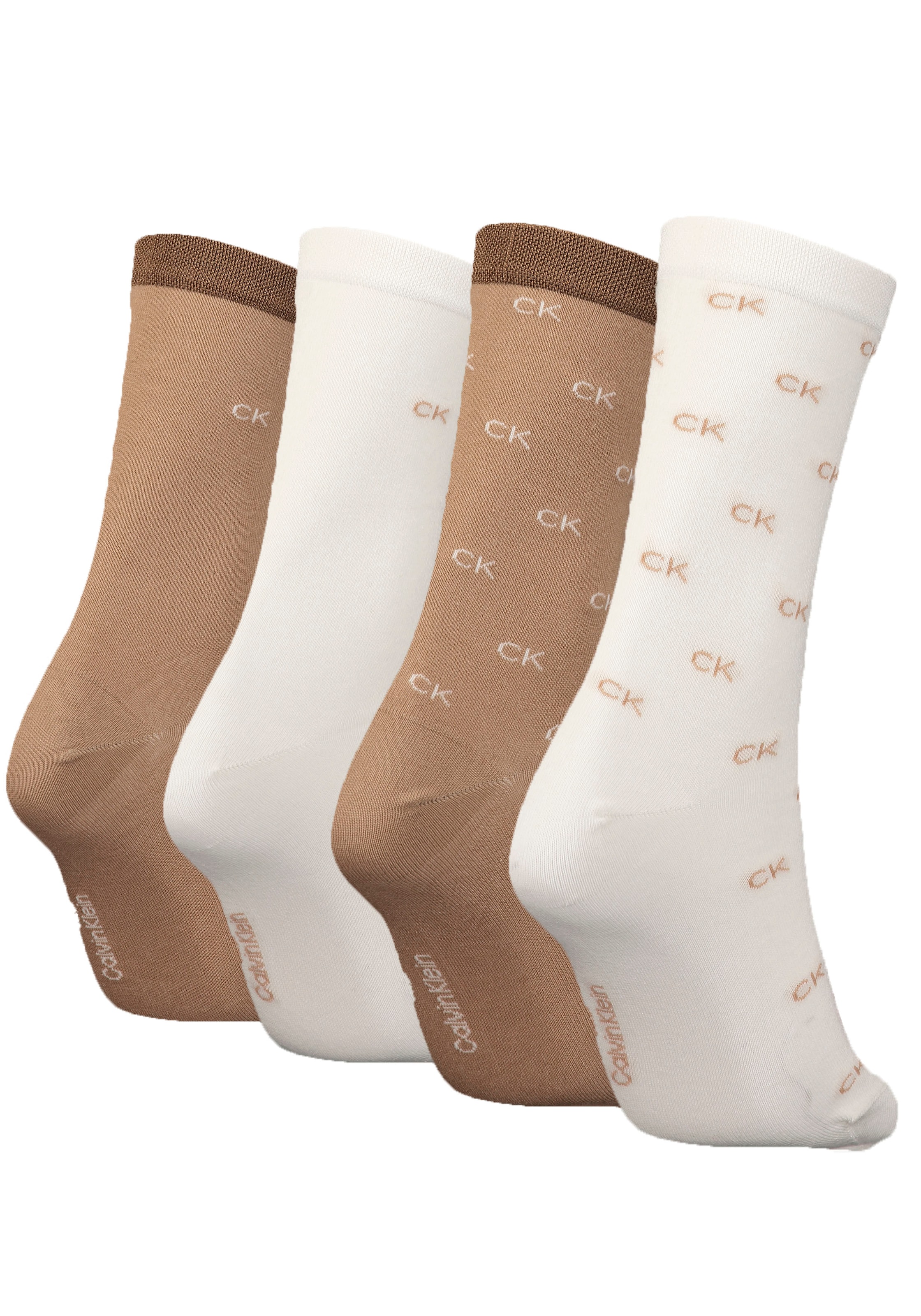 Calvin Klein Socken, (Packung, 4er-Pack), mit dezent eingewebtem Logo-Muster