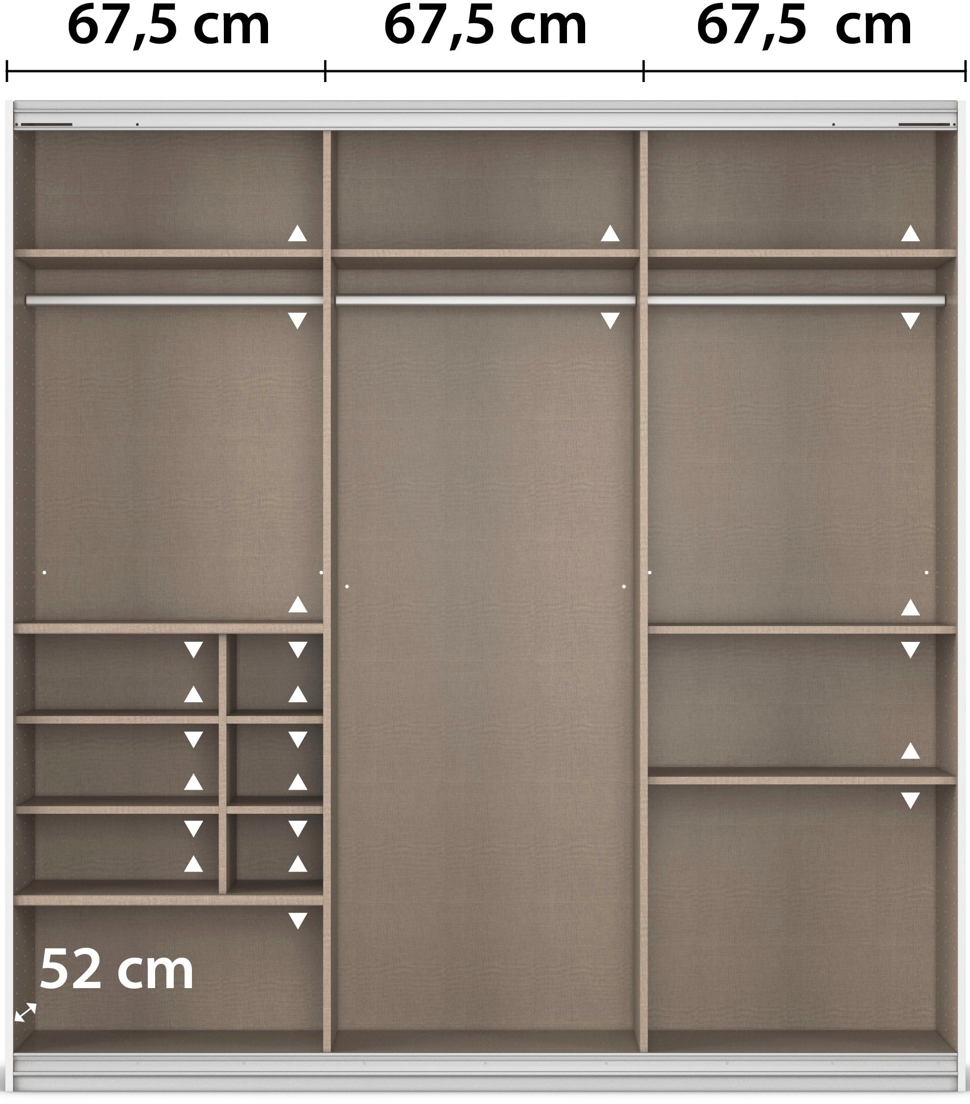 rauch Schwebetürenschrank »Kleiderschrank Schrank Garderobe Wäscheschrank TOMA« inkl. Regaleinsatz sowie zusätzlichen Einlegeböden MADE IN GERMANY