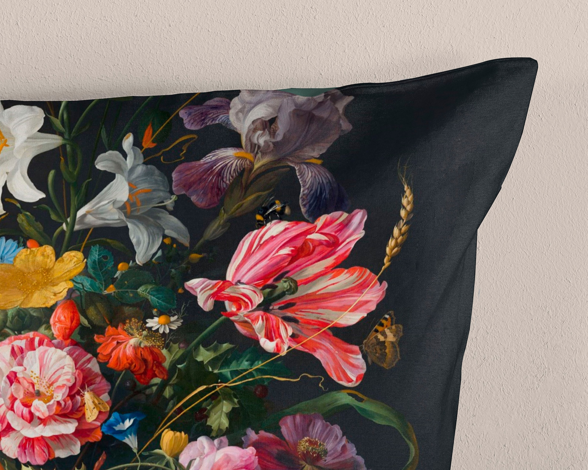 good morning Wendebettwäsche »Deja«, 100% Baumwolle, 135x200, Reissverschluss, Wendeoptik, Blumen, Schwarz