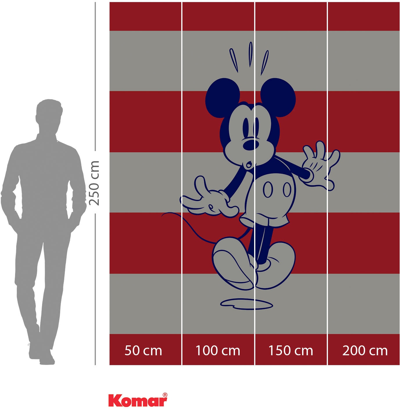 Komar Vliestapete »Digitaldruck Vlies -  Mickey Vibrant - Grösse 200 x 250 cm« bedruckt glatt Kinderzimmer