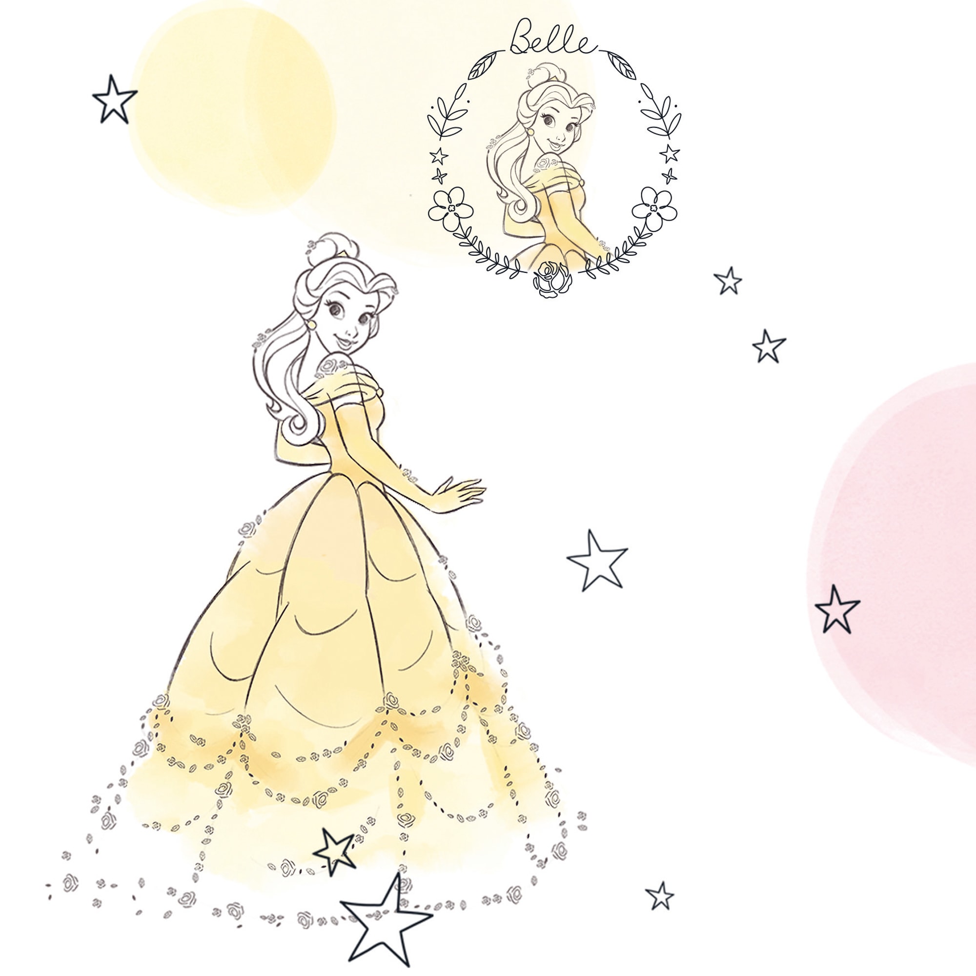 Komar Vliestapete »Princess Pretty Pastel« bedruckt glatt Rolle mit 53 x 1005 cm