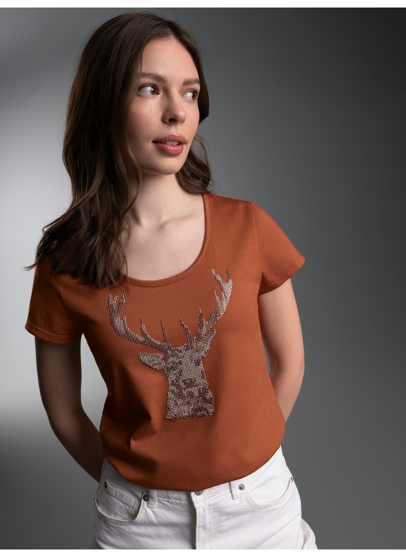 Image of Trigema T-Shirt "TRIGEMA T-Shirt Glitzer-Hirsch" 1