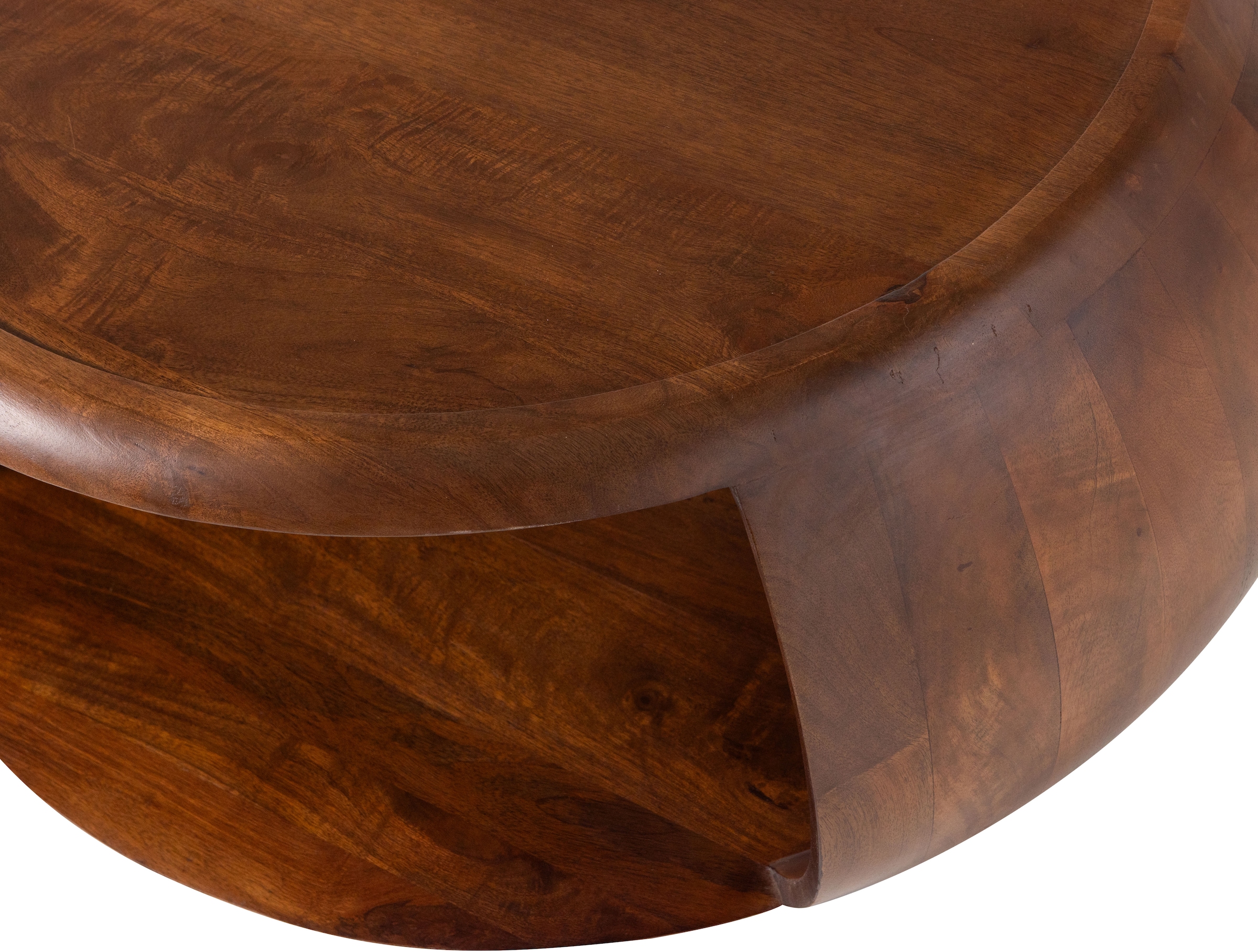 WOOOD Table basse »Cole mit Massivmangoholz und Aussparung B 72 x T 72 x H 36 cm« forme organique, capacité de charge 11,3 kg, pour usage intérieur