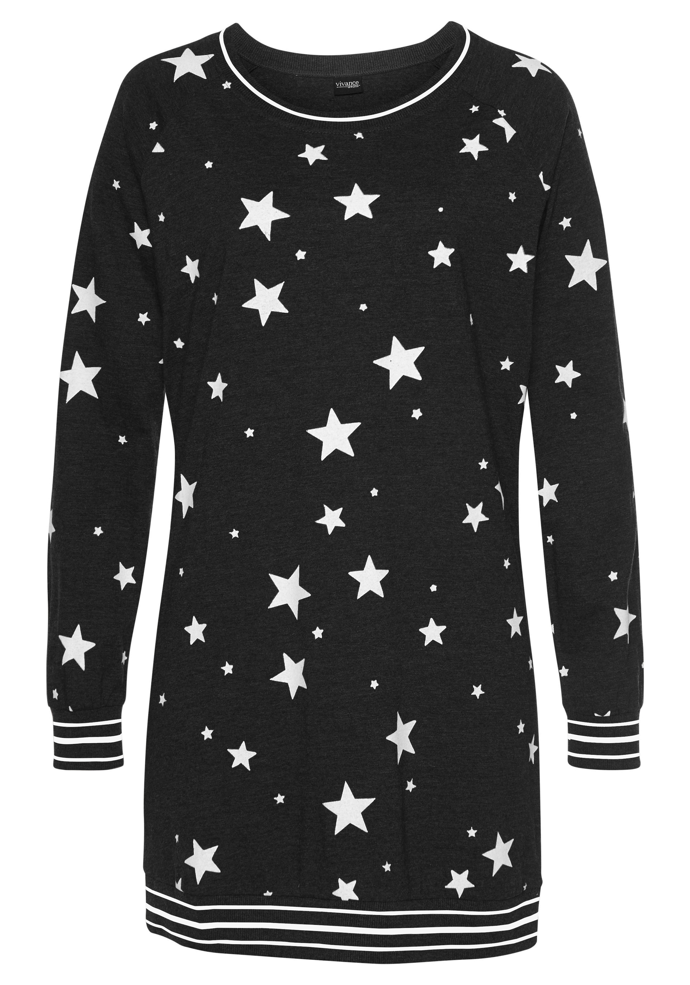 Vivance Dreams Sleepshirt, mit angesagtem Sternedruck