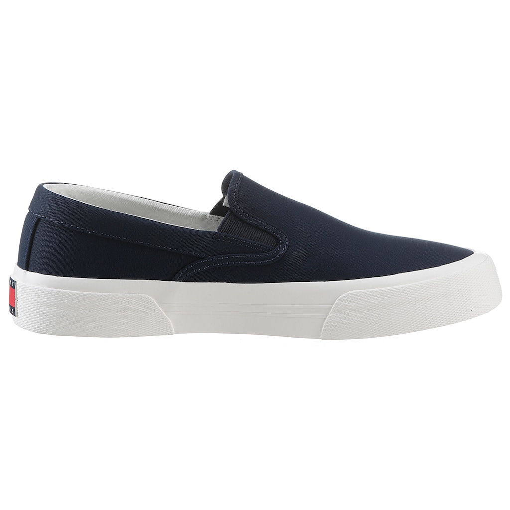 Tommy Jeans Slip-On Sneaker »TJM SLIP ON CANVAS COLOR«, Plateau Sneaker Freizeitschuh, Slipper mit komfortablem Stretcheinsatz